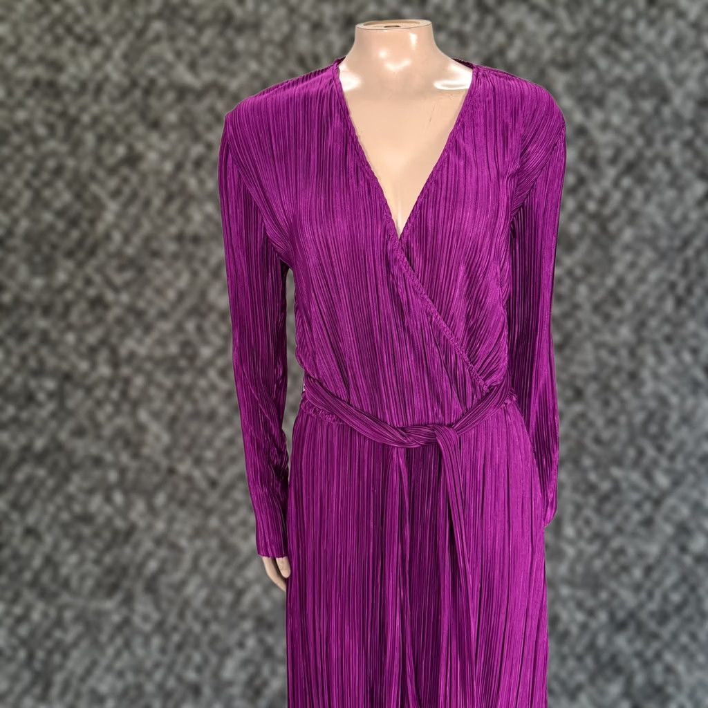 Boston Proper VINTAGE? (No) Boston Proper Dress Maxi Long Sleeve V-Neck Purple Size S / US 4 / IT 40 - 1 Thumbnail