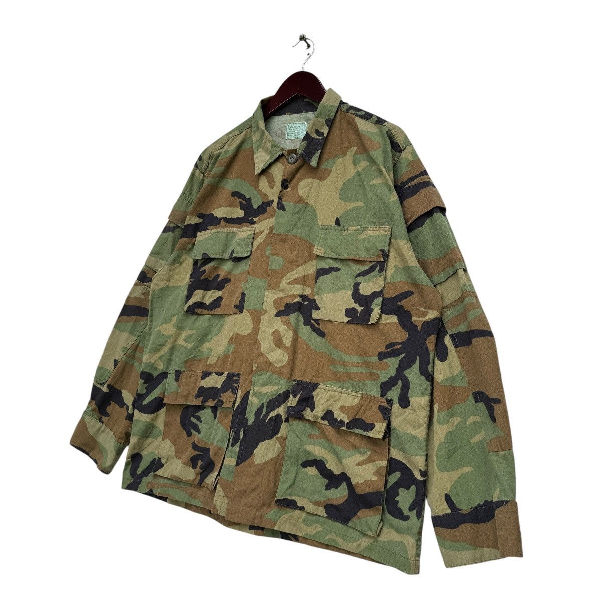 Vintage Us Army Woodland Camouflage Hot Weather Shirt Jacket Size US L / EU 52-54 / 3 - 3 Thumbnail