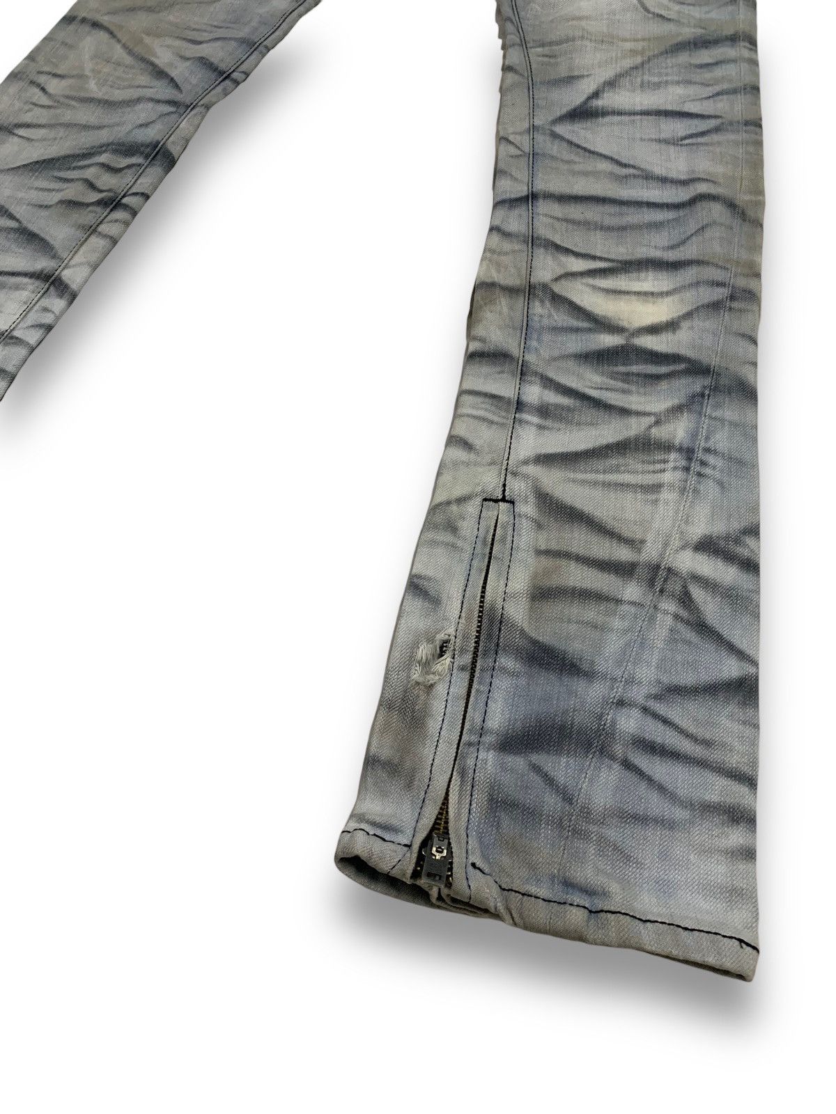 14th Addiction × Japanese Brand × Seditionaries ‼️RARE‼️Japanese Brand Johny Wolf Thrashed Mud Wash Punk Jeans Size US 31 - 12 Thumbnail