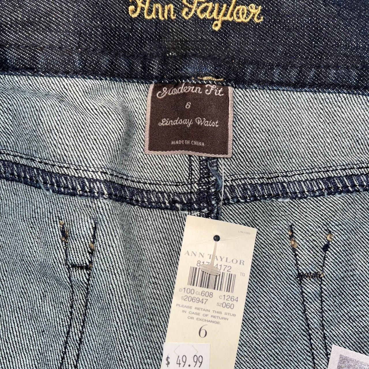 Ann Taylor Deadstock Y2K Ann Taylor Dark Wash Jeans Size 28" / US 6 / IT 42 - 3 Thumbnail