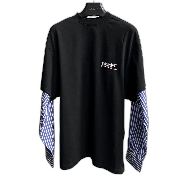 Balenciaga Balenciaga Black Casual Layered Long Sleeve T-Shirt Size US M / EU 48-50 / 2 - 1 Thumbnail