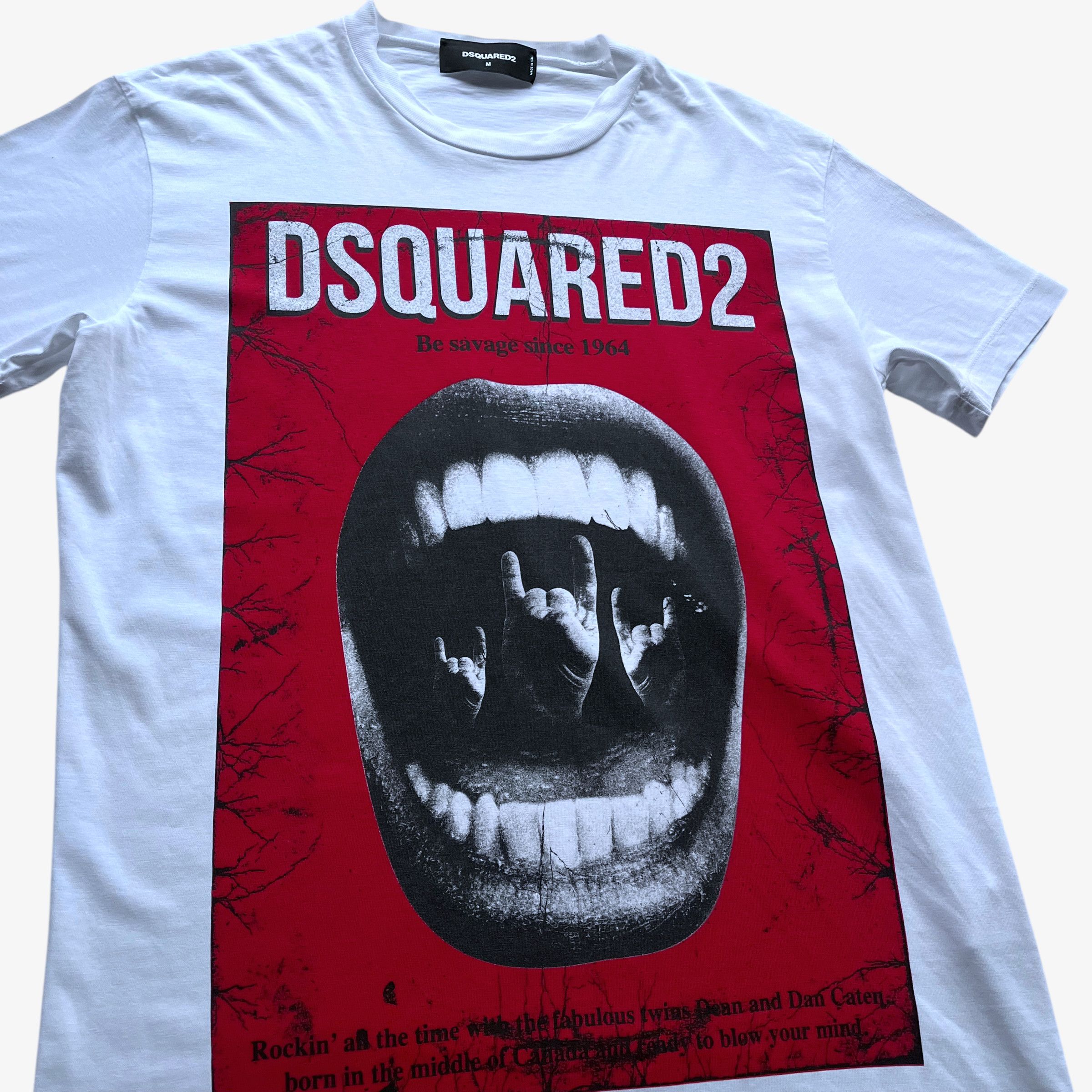 Dsquared2 Men's Dsquared2 Be Savage Rock & Roll Mouth Print T-Shirt Size US M / EU 48-50 / 2 - 4 Thumbnail