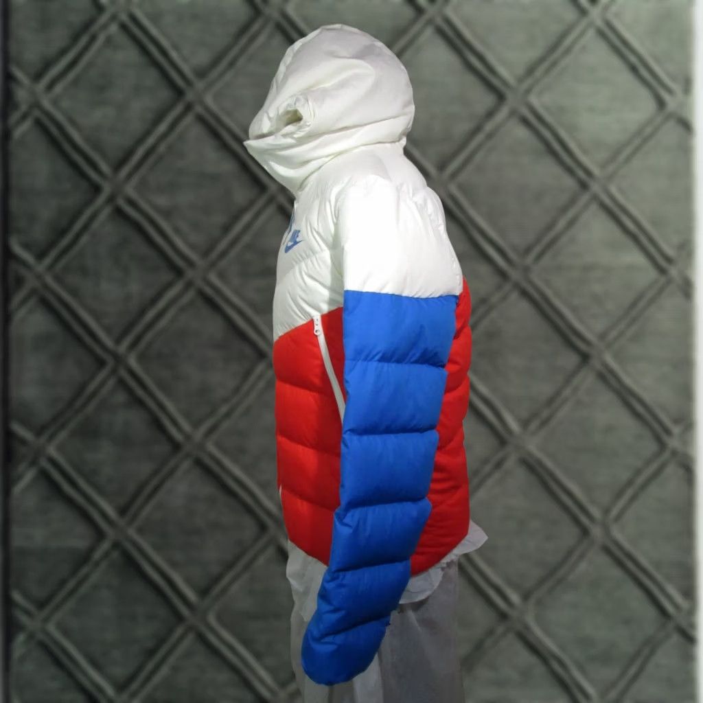 Nike Nike Duck Down Filled Red White Blue Hooded Puffer Jacket Bubble Coat Men Medium Size US M / EU 48-50 / 2 - 1 Thumbnail