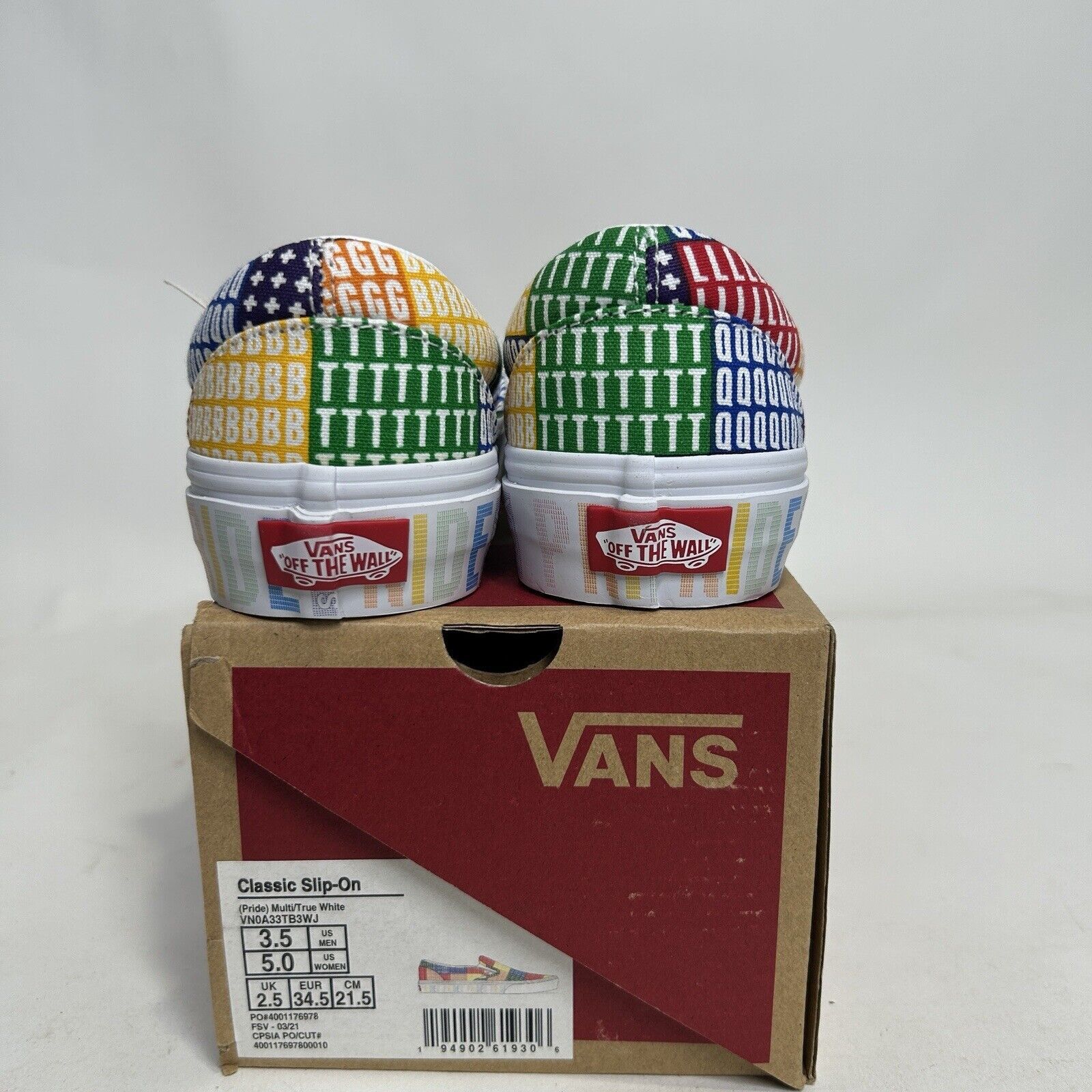 Vans Vans Classic Slip-On “Pride/Multi True White” 2024 Size US 5 / IT 35 - 2 Thumbnail