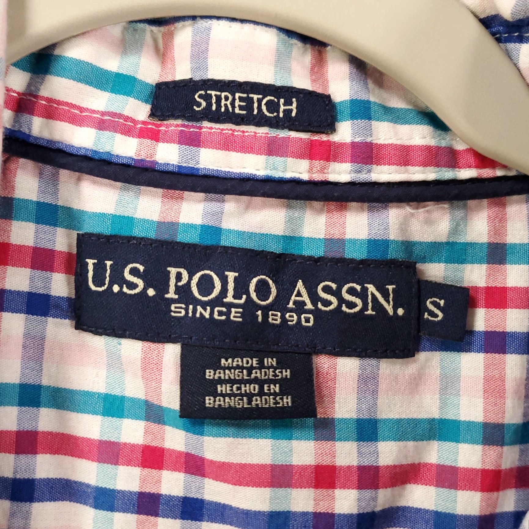 Vintage US Polo Assn Shirt Mens Small Red Blue White Plaid Button Up Stretch Size US S / EU 44-46 / 1 - 4 Thumbnail