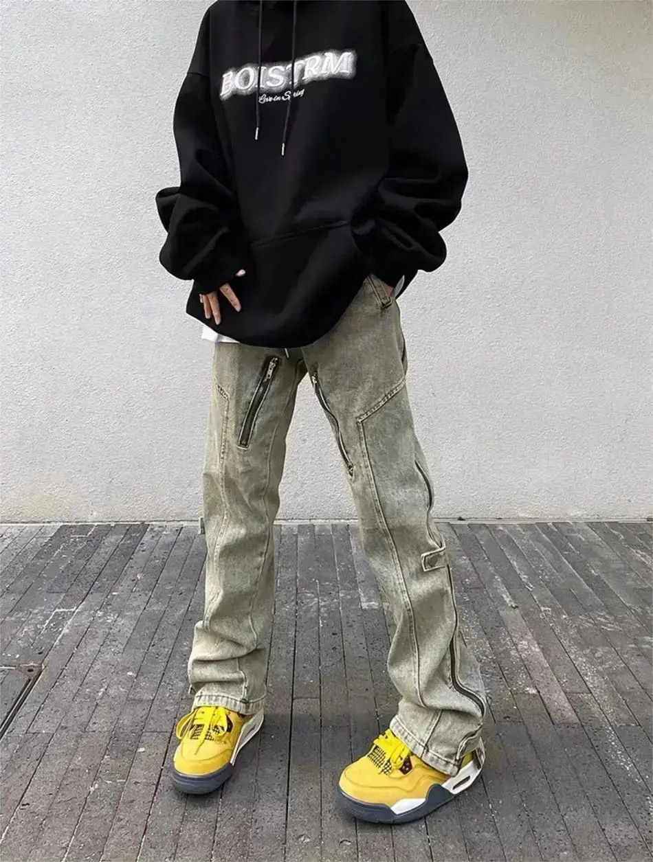 Japanese Brand Retro washed micro flared casual jeans Size US 32 / EU 48 - 2 Thumbnail
