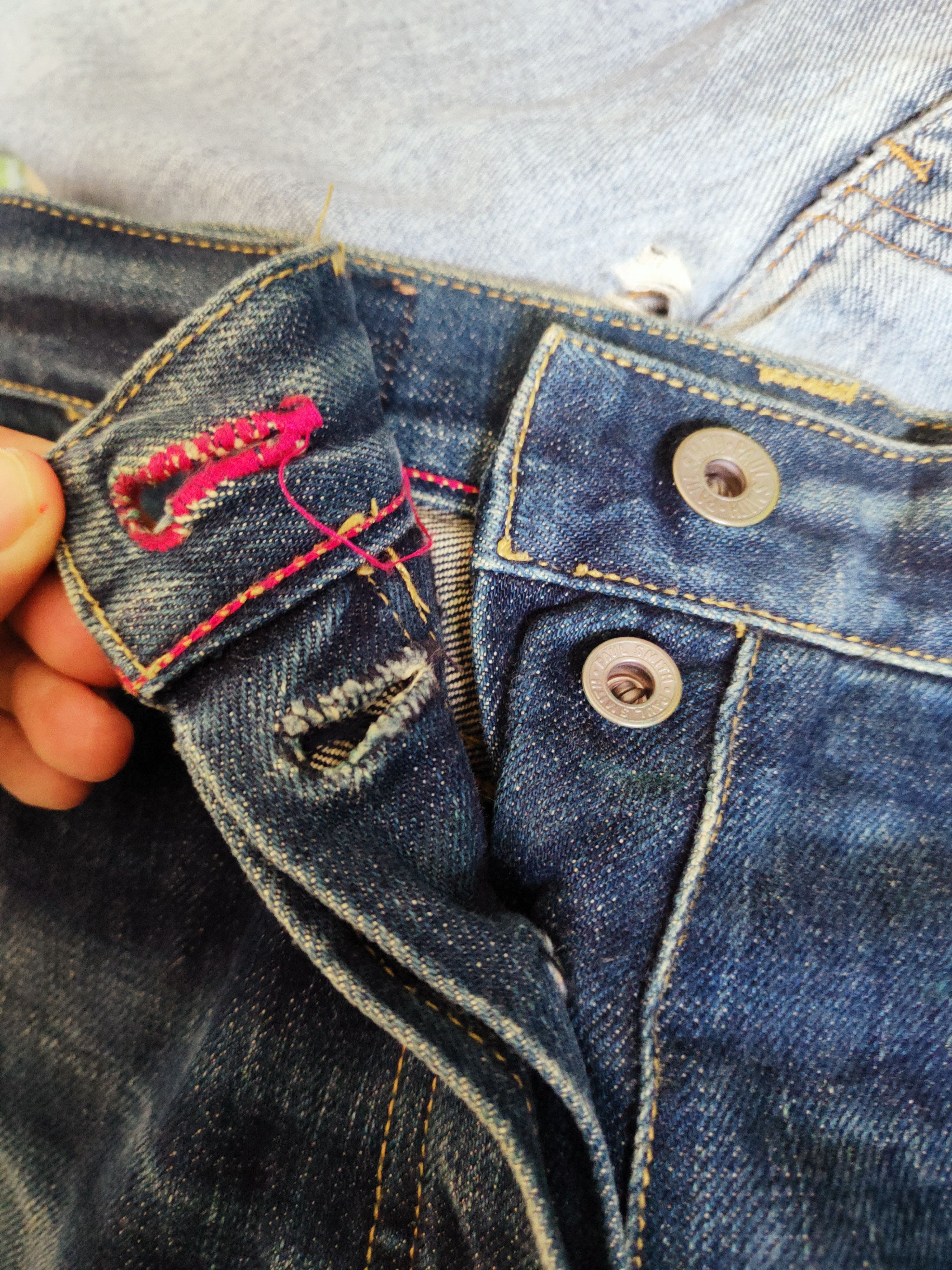 Japanese Brand Paul Smith selvedge Dark Blue Distressed Ripped Jeans #W604 Size 27" / US 4 / IT 40 - 21 Thumbnail