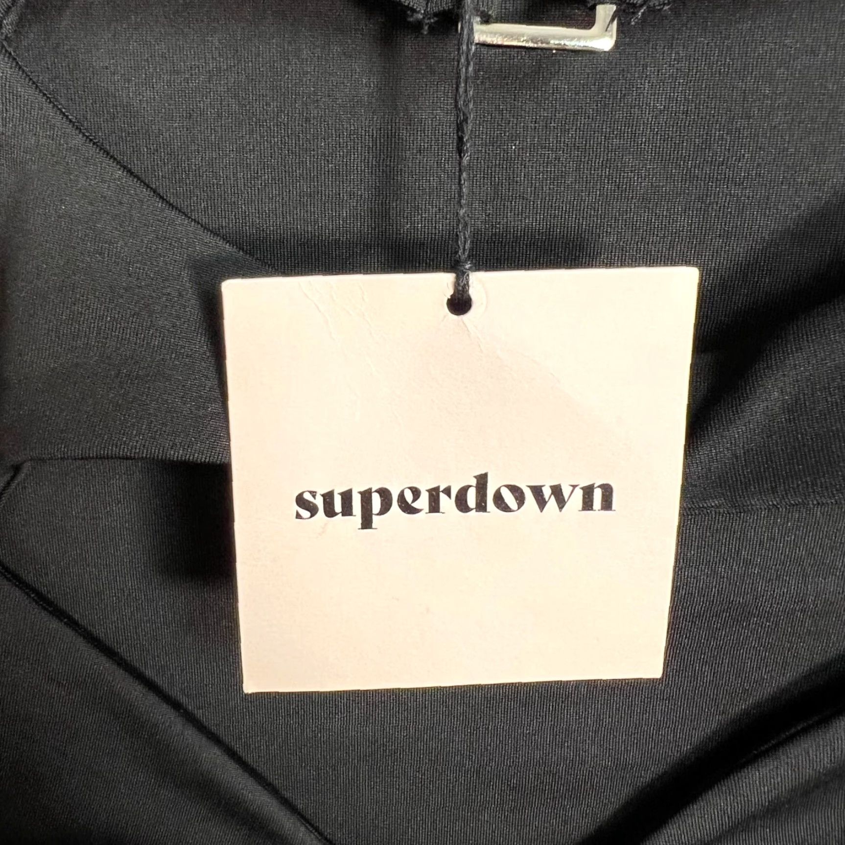 superdown VINTAGE Superdown Tank Top Cropped Womens Small Black With Cutouts Hook Detail NEW! Size M / US 6-8 / IT 42-44 - 7 Thumbnail