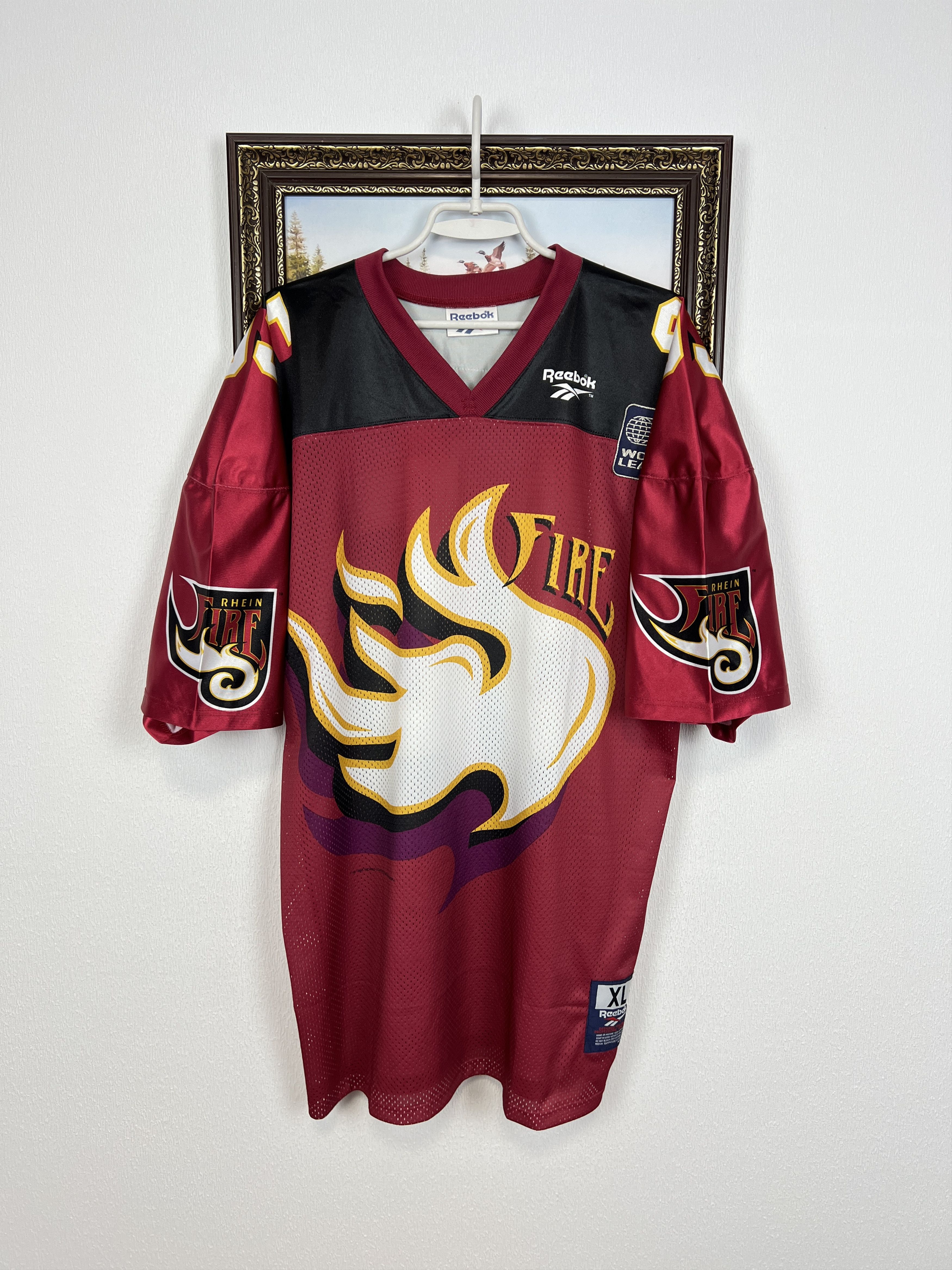 Reebok Vintage Rhein Fire World League WLF NFL Football Jersey Size US XL / EU 56 / 4 - 1 Thumbnail