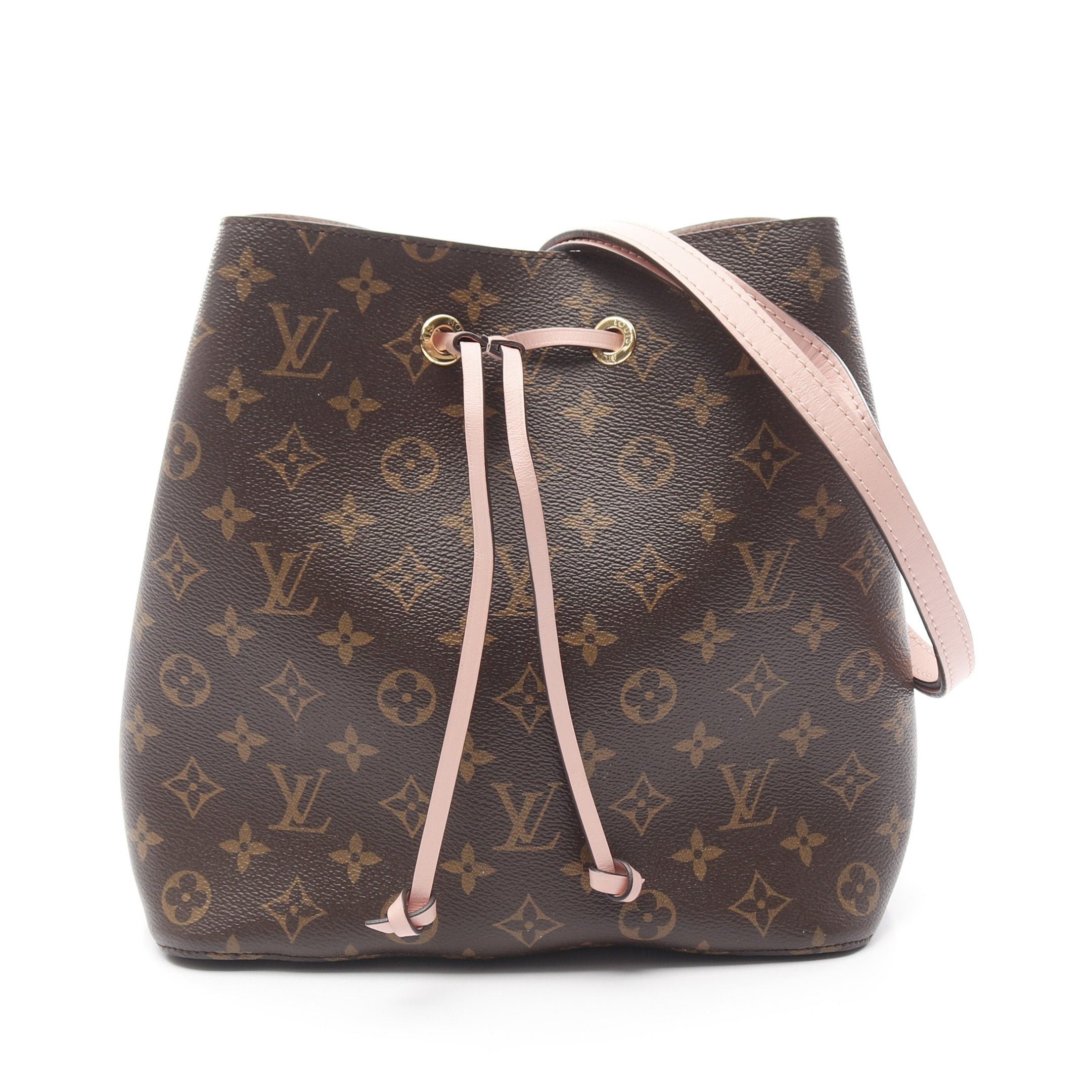 Louis Vuitton Neo Noe Monogram Rose Poodle Shoulder Bag Leather Brown Light Pink, Women's