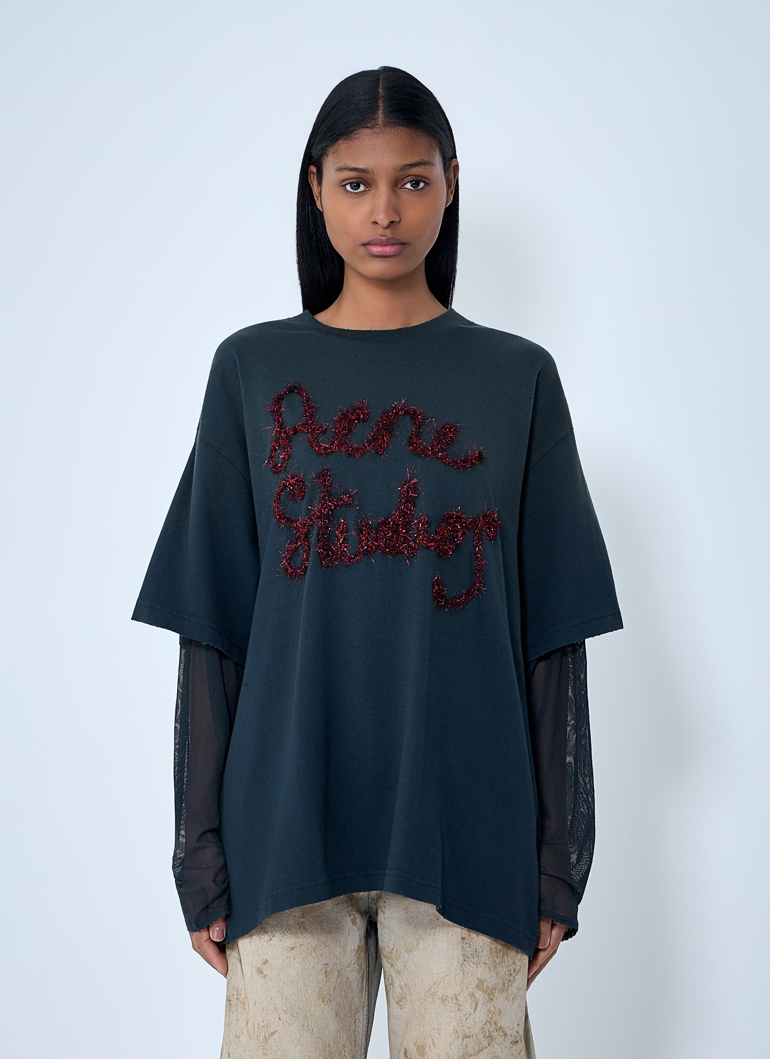 Layered Logo Embellished T-shirt