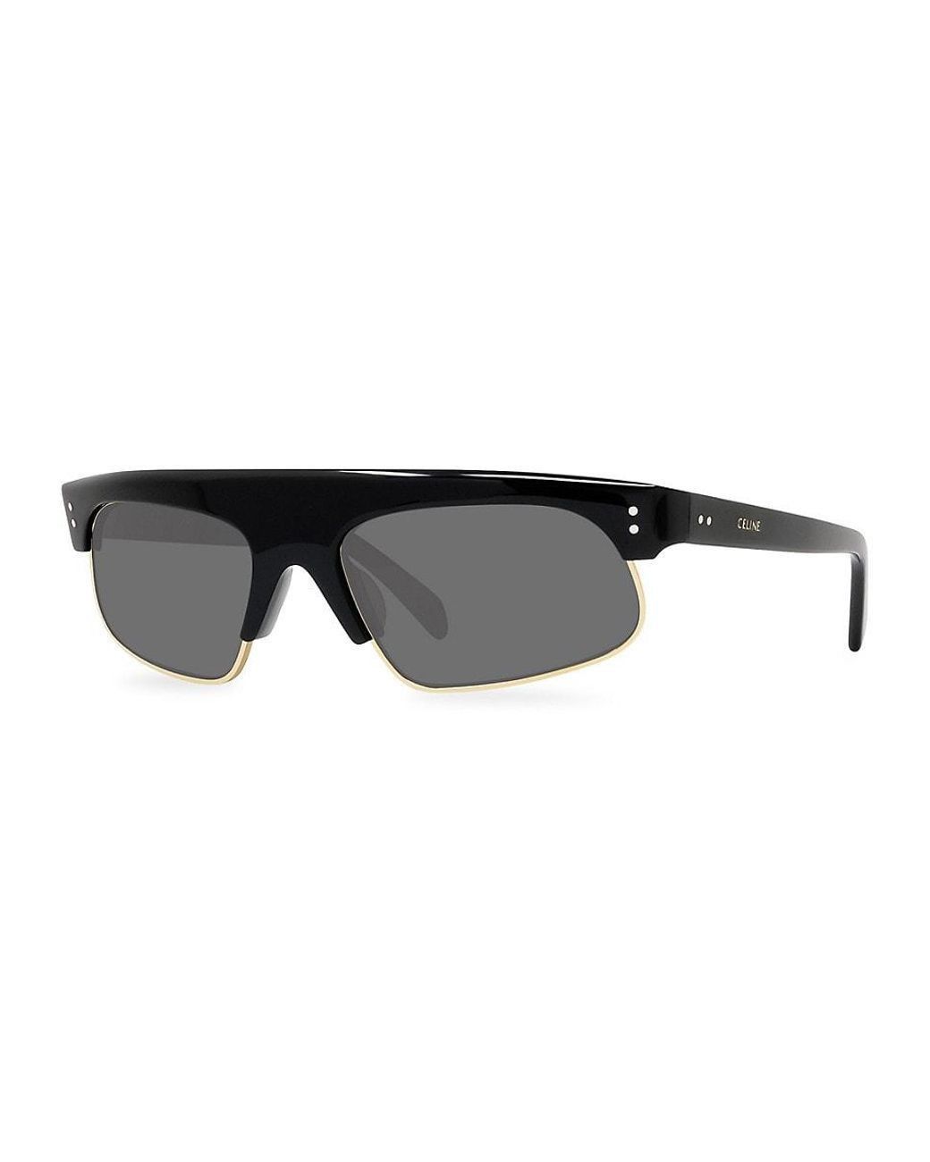 Celine CELINE CL40107U 01A 60MM Black/Smoke Rectangle Sunglasses Size ONE SIZE - 7 Thumbnail