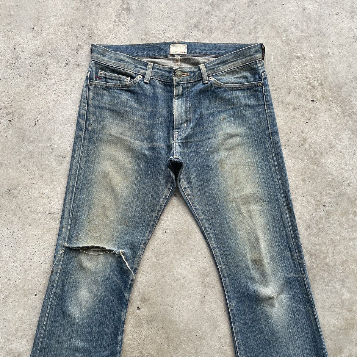 Japanese Brand Vintage Edwin Rusty Women Jeans FLARE Distressed Faded Pants Size 32" / US 10 / IT 46 - 4 Thumbnail