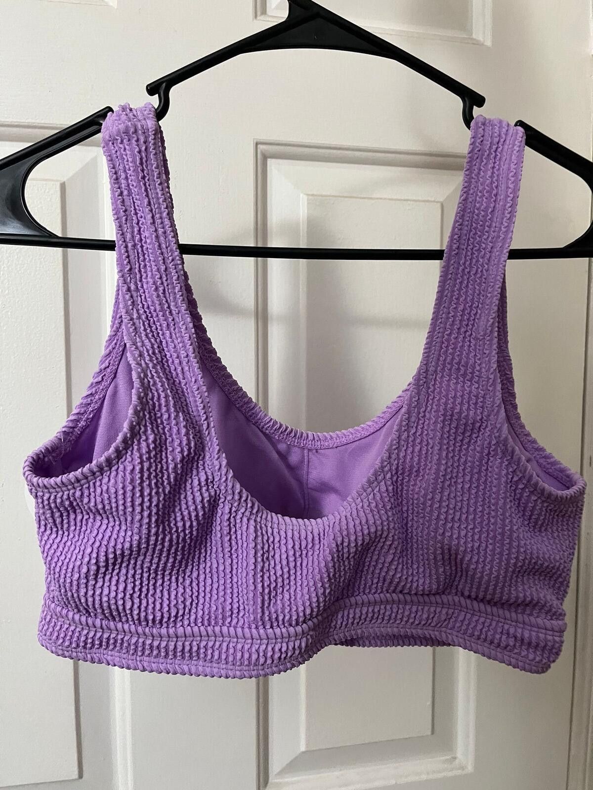 Decree NWT Purple Splash Size Medium Textured Bikini Top Decree Size ONE SIZE - 5 Thumbnail
