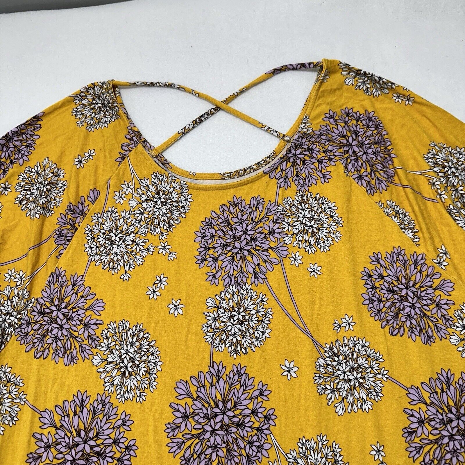 Other a.n.a. Women's Petite PXXL Floral Blouse 3/4 Sleeve Yellow Size XXL / US 16-18 / IT 52-54 - 2 Thumbnail