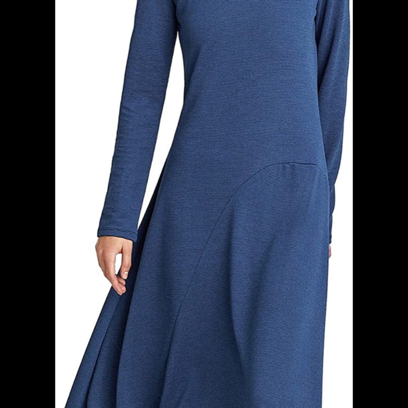 Zara Zara Blue Textured Asymmetrical Midi Dress - Size Small Size S / US 4 / IT 40 - 5 Thumbnail