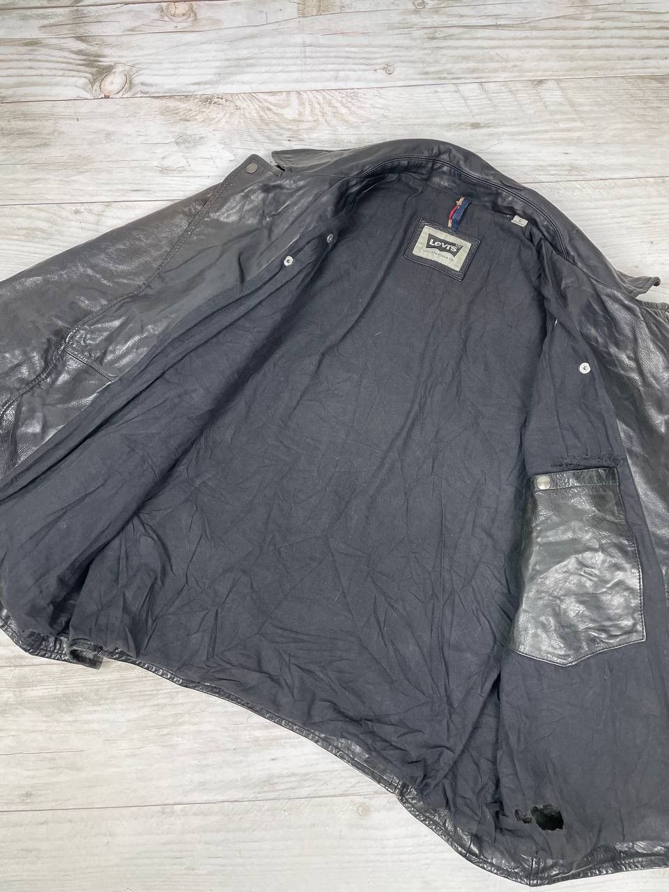 Levi's Levis Leather Biker Moto Jacket Size US L / EU 52-54 / 3 - 12 Thumbnail