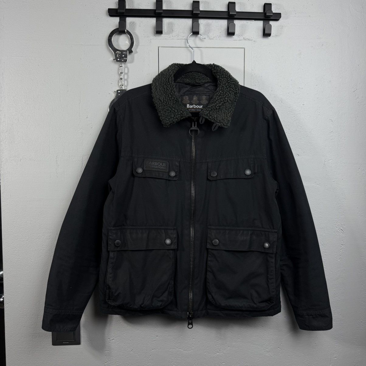 Barbour Vintage Barbour Biker Wax Binder Jacket Bomber Fur Size US L / EU 52-54 / 3 - 1 Thumbnail