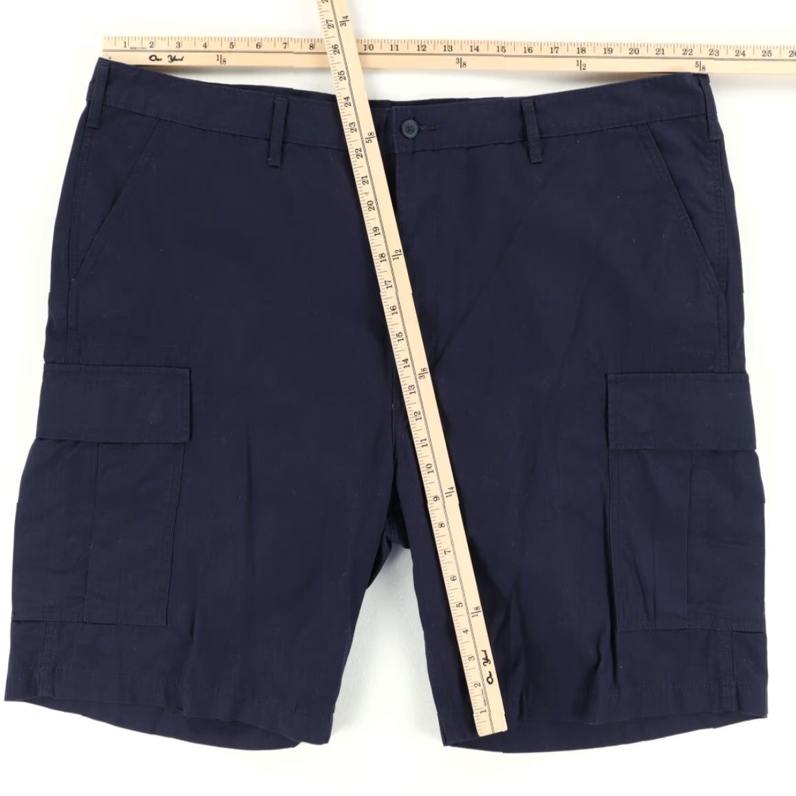 Vintage Levis Cotton Ripstop Cargo Shorts Navy Blue Men's 46 Size US 30 / EU 46 - 3 Thumbnail