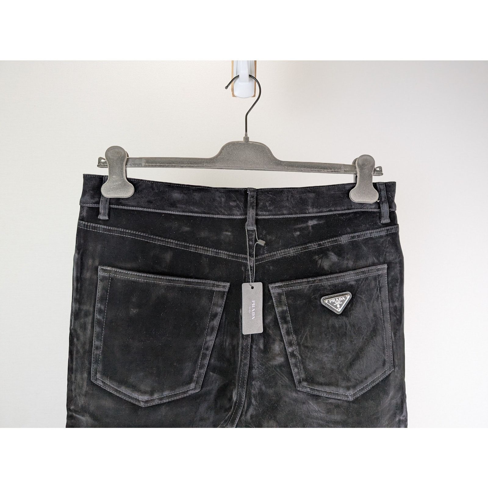 Prada o1rshd1 Velvet Denim Jean Pants in Nero 36 Size US 36 / EU 52 - 11 Thumbnail