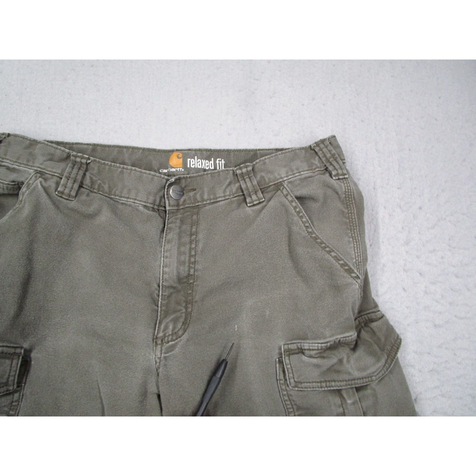 Carhartt CARHARTT Cargo Shorts Mens 34 Green Relaxed Fit Rugged Flex 10" Workwear Vintage: No Size US 34 / EU 50 - 5 Thumbnail