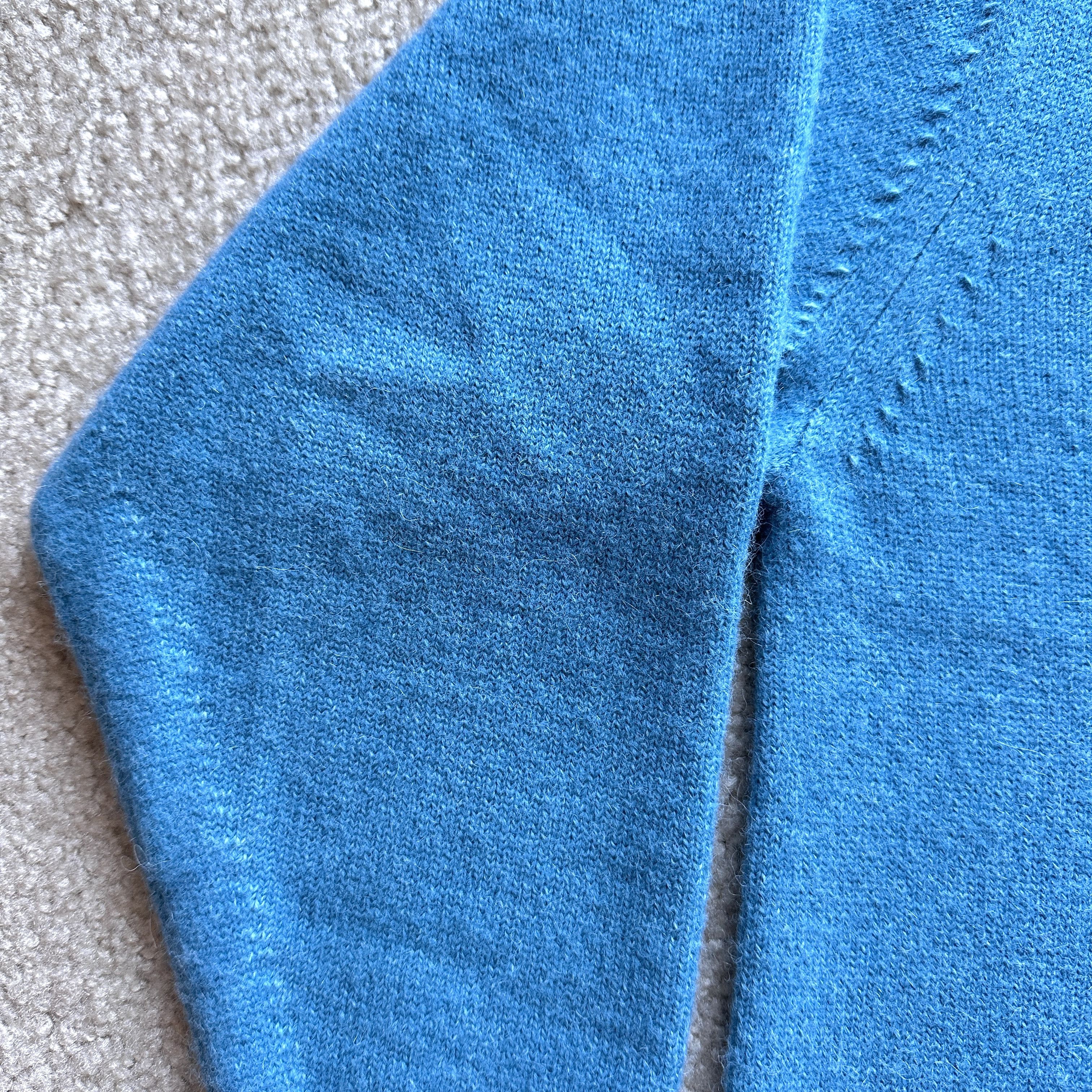 Batoner Batoner Baby Alpaca Blue Crew Neck Knit Sweater Size US L / EU 52-54 / 3 - 6 Thumbnail