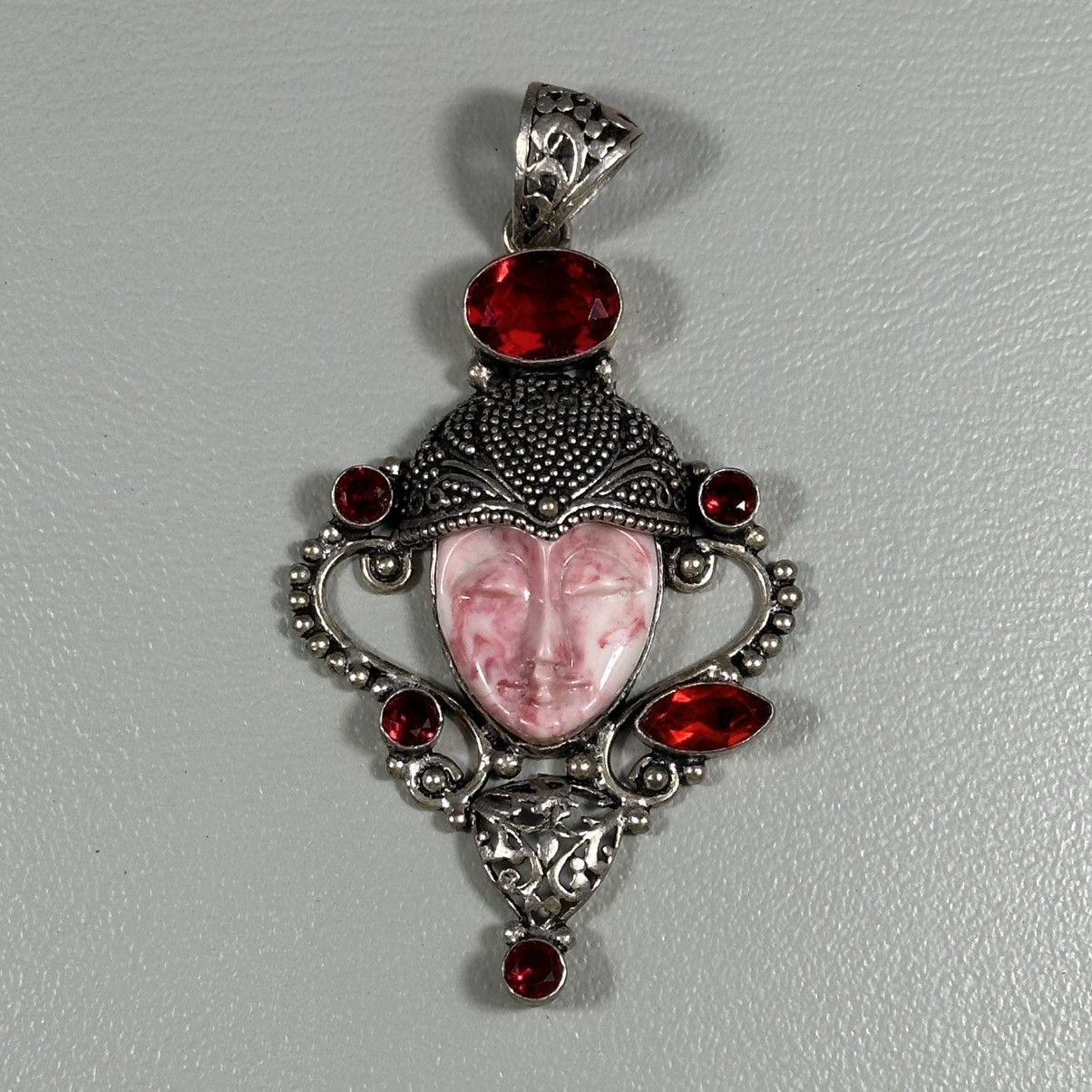 Other Mother Earth Goddess Jewelry Garnet Stone Silver Pendant Size ONE SIZE - 1 Thumbnail