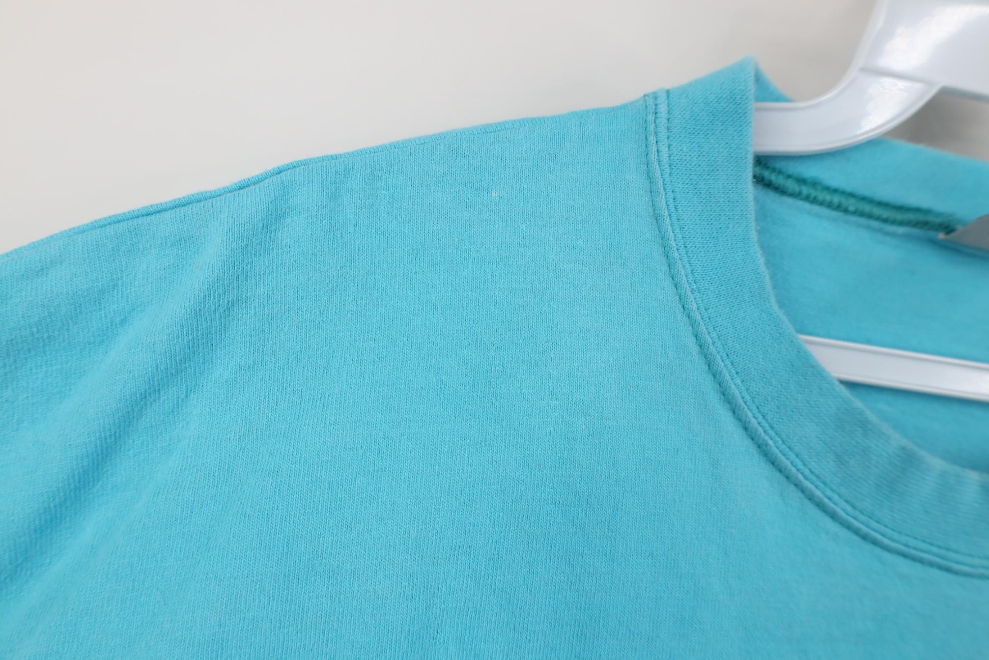 Vintage Vintage 90s Streetwear Heavyweight Cotton T-Shirt Blue USA Size US L / EU 52-54 / 3 - 6 Thumbnail