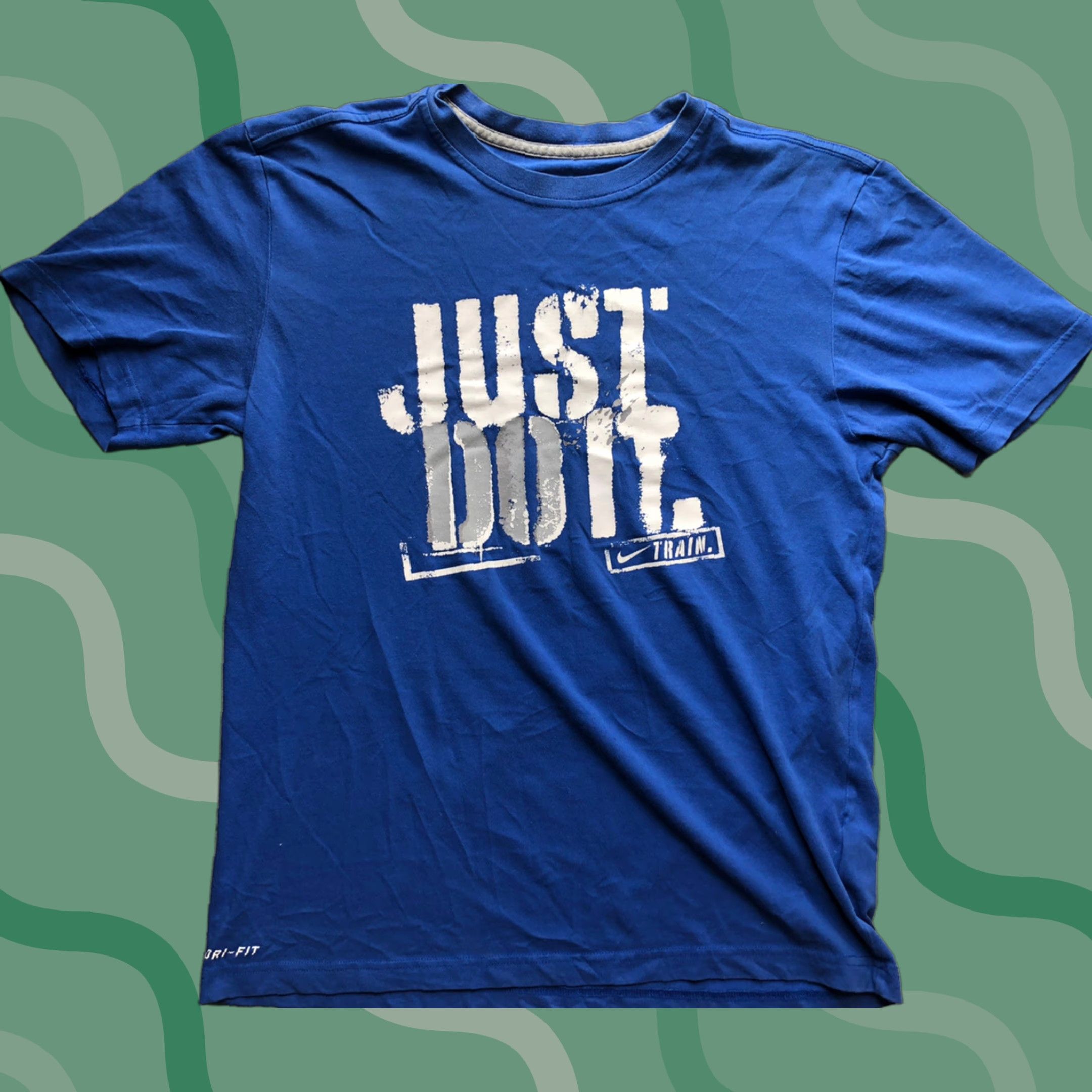 Nike Nike Dri-FIT T-Shirt Medium Blue Just Do It Train Shirt Mens Short Sleeve Logo Sports Regular Fit Size US M / EU 48-50 / 2 - 1 Thumbnail