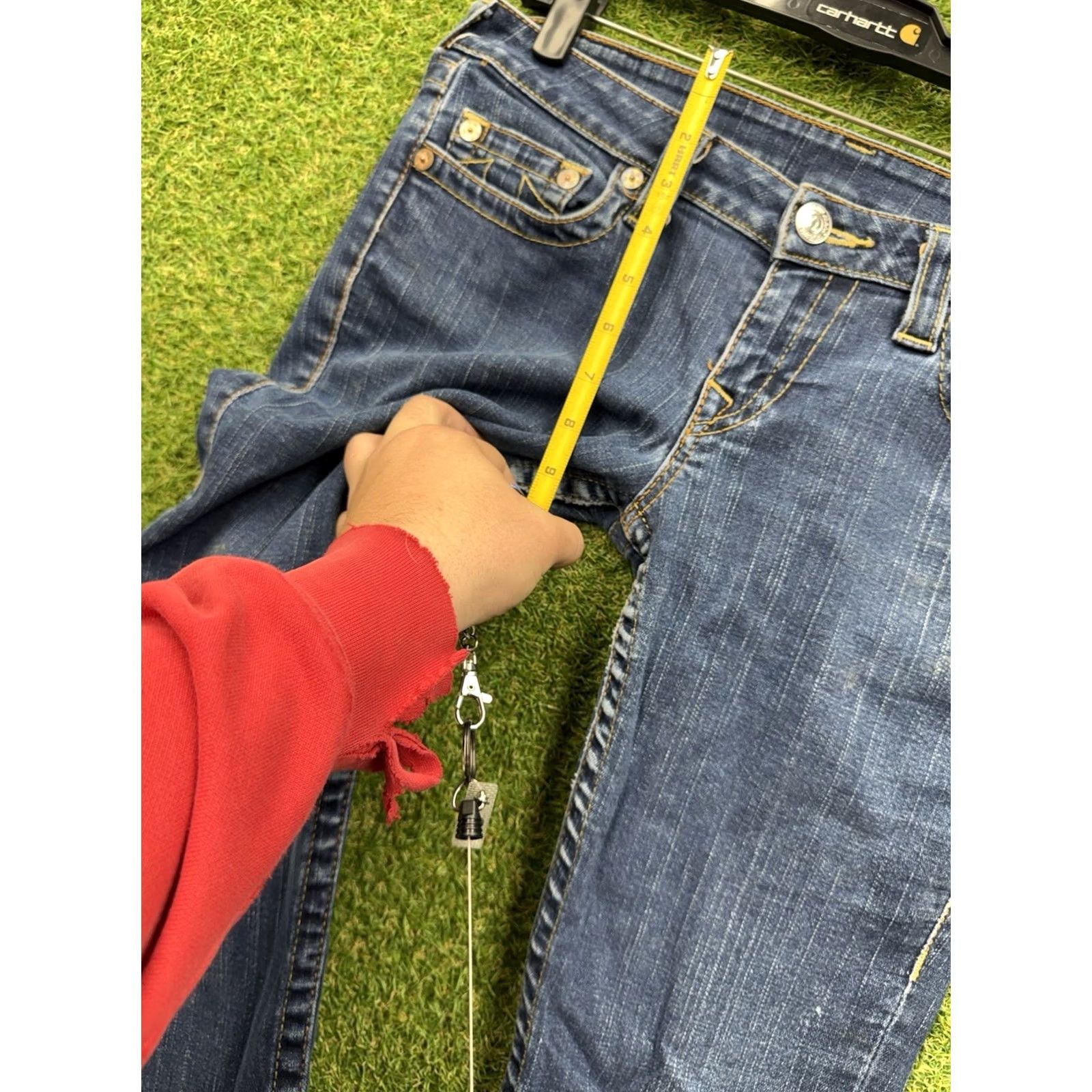 True Religion True Religion Jeans Womens 30 Halle Mid Rise Skinny Dark Wash Denim Casual Belt Loops 5-Pocket Design Blue Regular Size Type Jeans Womens Size 30" / US 8 / IT 44 - 7 Thumbnail