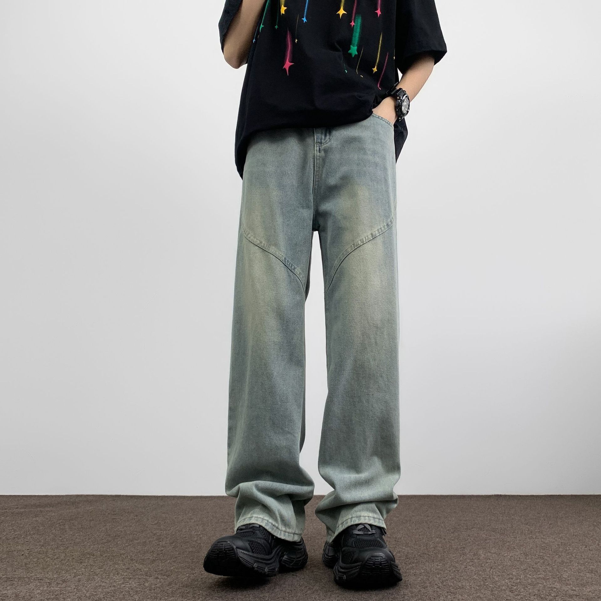Japanese Brand × Jean Retro loose casual straight leg wide leg jeans Size US 32 / EU 48 - 1 Thumbnail