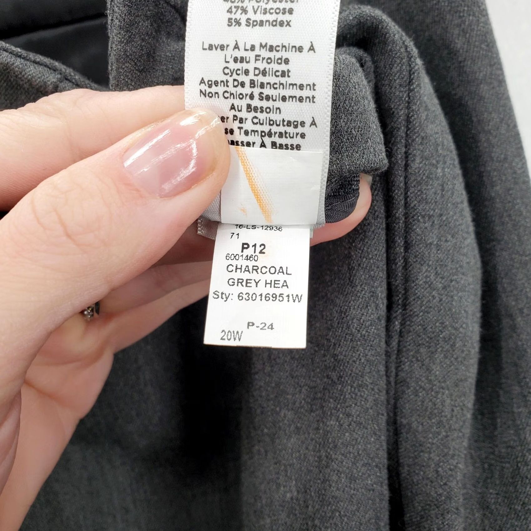 Talbots Talbots Pants Womens 20W Charcoal Gray Stretch Dress Work Elastic Waist Career Pants Size 42" / US 20 - 7 Thumbnail