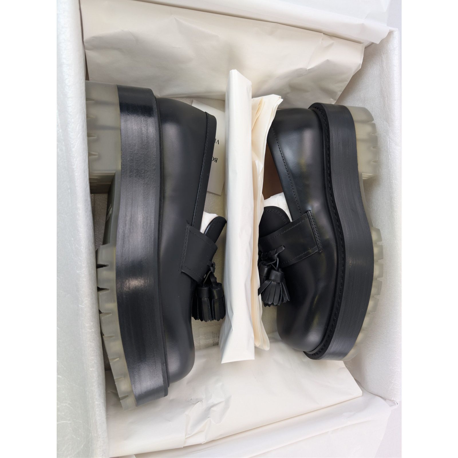 Bottega Veneta o1rshd1 Stilt Tasselled Platform Leather Loafers Boots Black Size US 6.5 / EU 39-40 - 20 Thumbnail