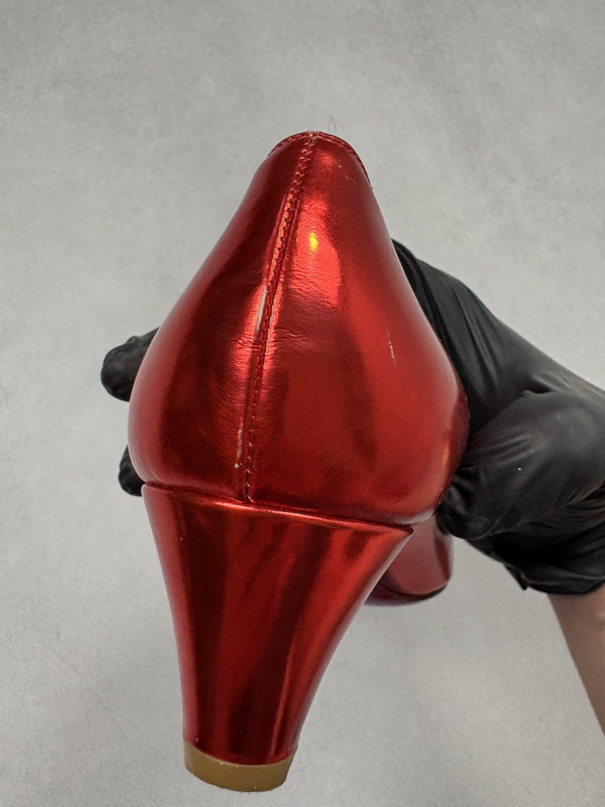 Christian Louboutin Christian Louboutin Red Metallic Peep Toe Heels Pumps Shoes Size US 9.5 / IT 39.5 - 10 Thumbnail