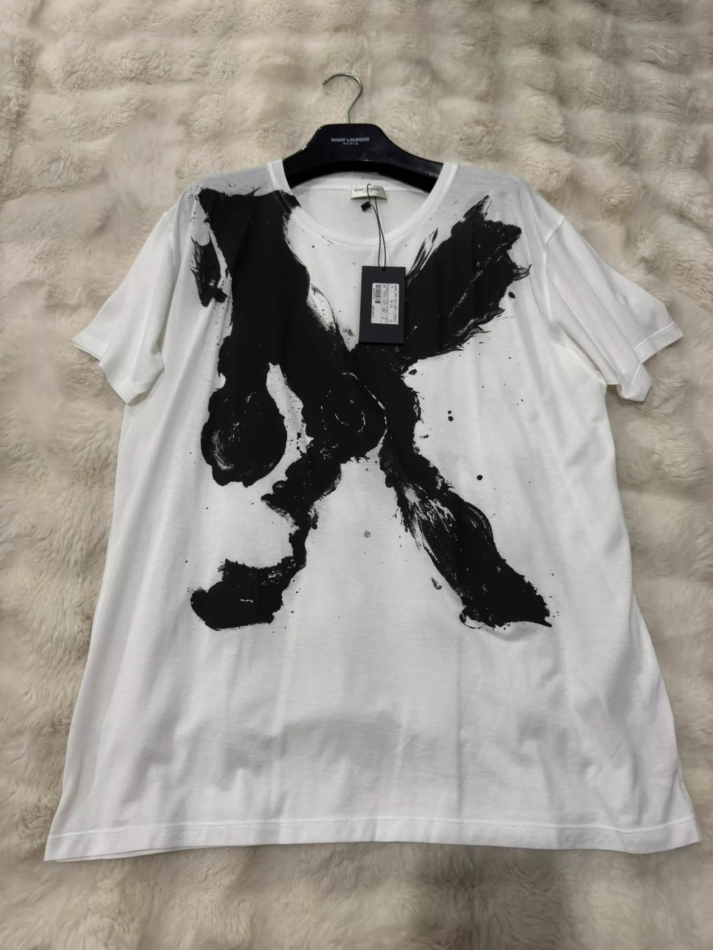 Saint Laurent Paris SLP Oversized White Short Sleeve T-Shirt Men's XL Size US XL / EU 56 / 4 - 1 Thumbnail