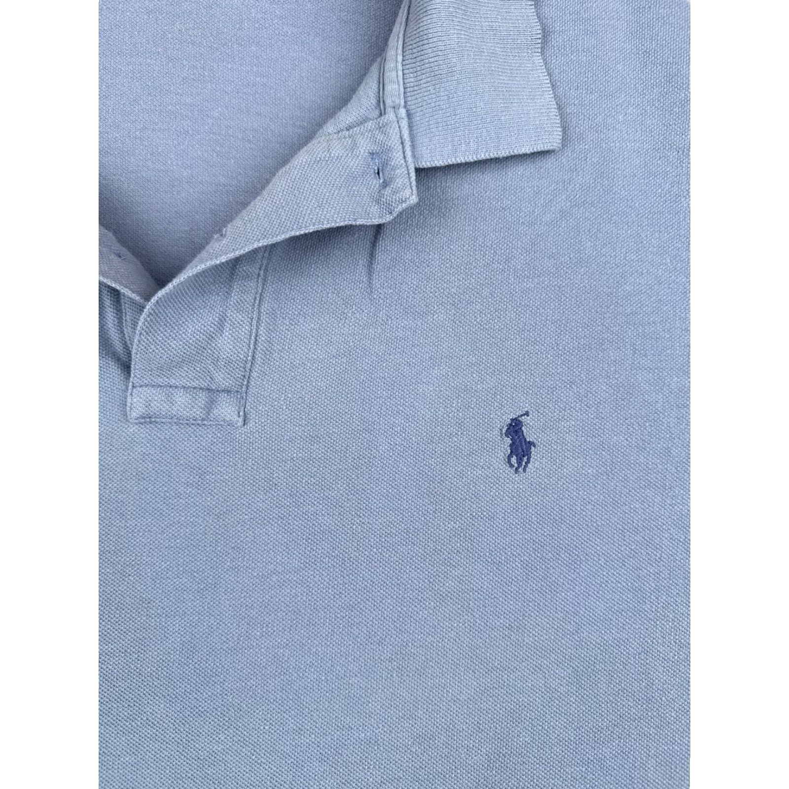 Ralph Lauren VINTAGE Ralph Lauren Polo Shirt Men 2XL Blue Short Sleeve 100% Cotton Slim Embroidered Logo Golf 80s Theme Mens Size US XXL / EU 58 / 5 - 6 Thumbnail