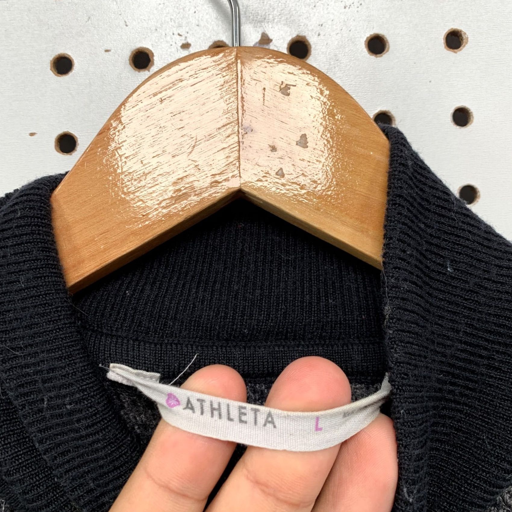 Athleta Athleta Wool Blend Sweater Womens Large Fits Like Medium Black Gray 17x24 Size L / US 10 / IT 46 - 6 Thumbnail