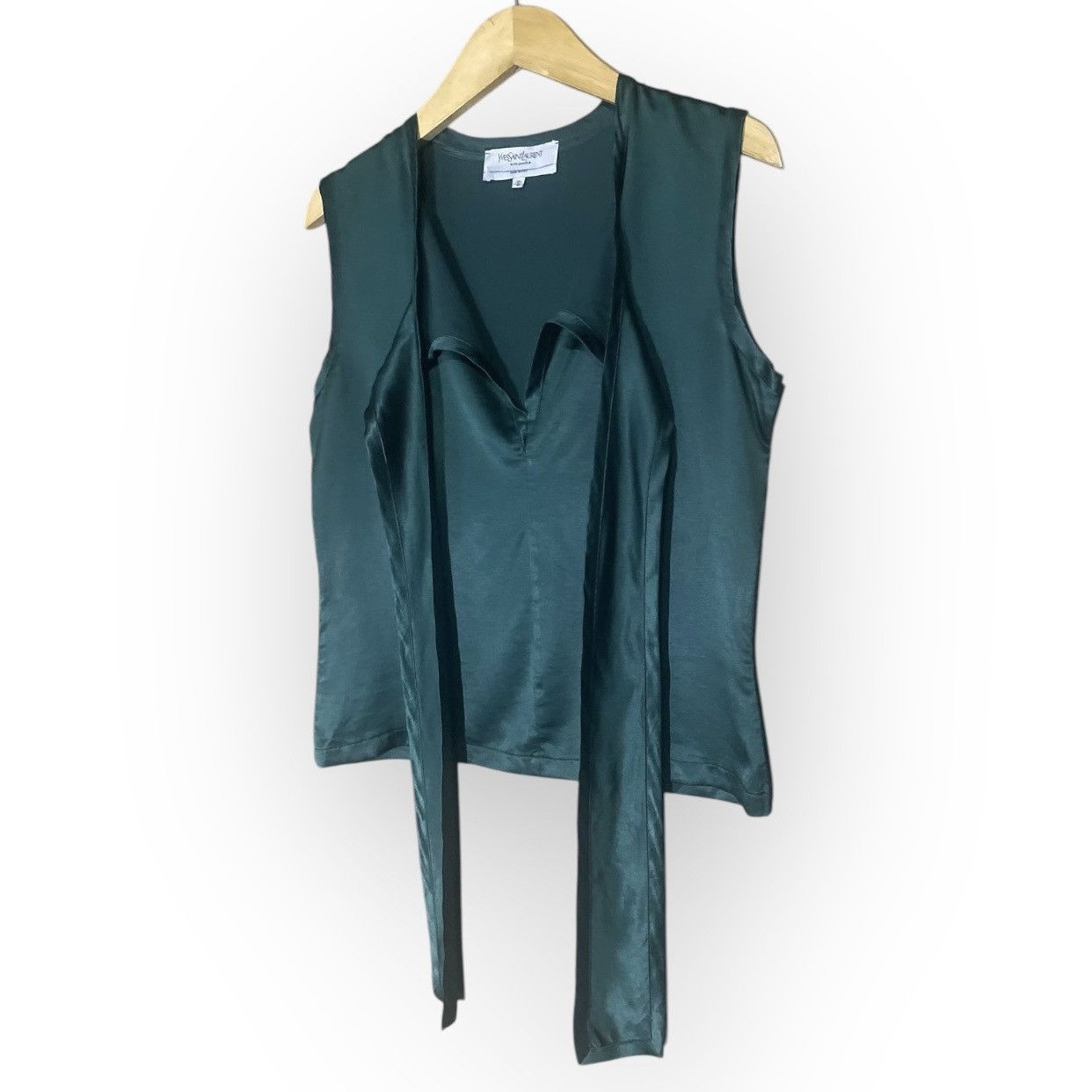 Vintage × Yves Saint Laurent Yves Saint Laurent Blouse Sleeveless Silk Size S / US 4 / IT 40 - 4 Thumbnail