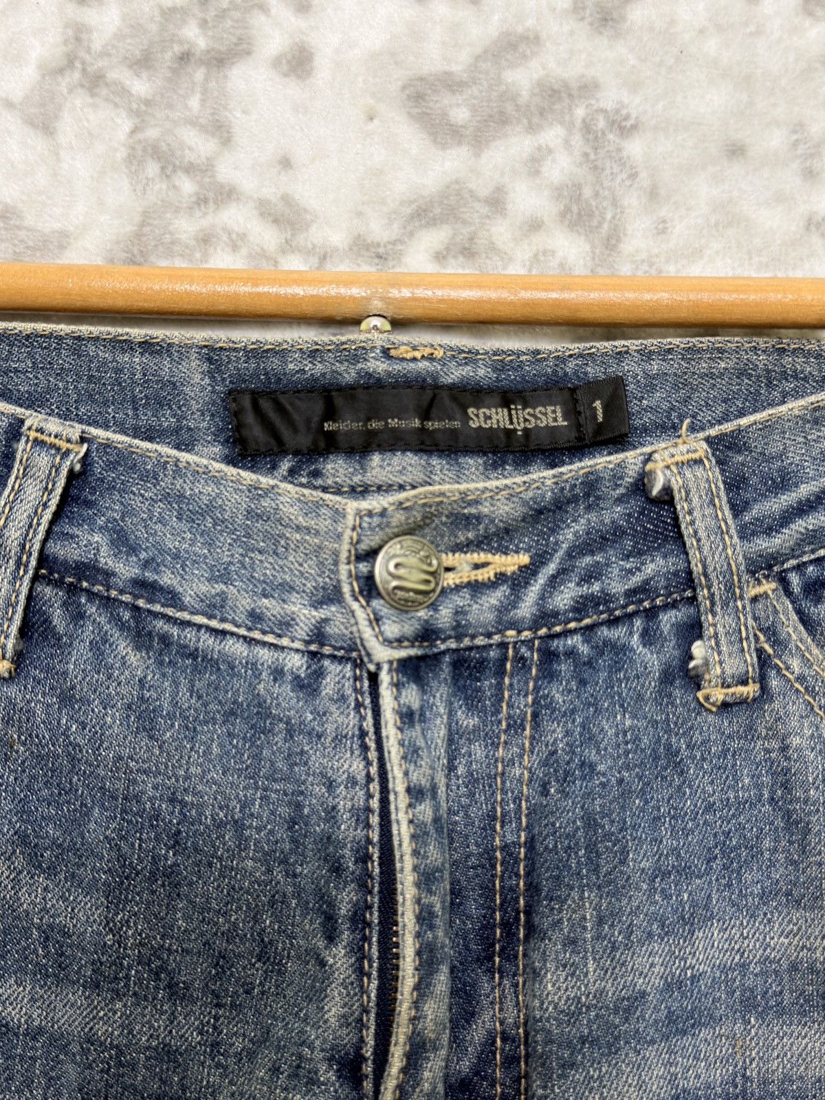 Schlussel Schlussel Distressed Snake Patch Y2K Grunge Denim Jeans Size US 29 - 8 Thumbnail