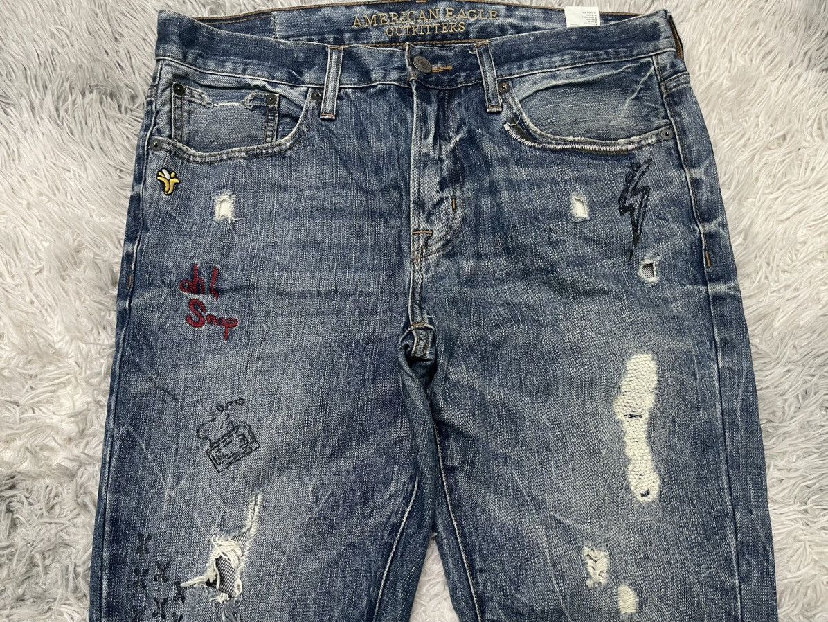 American Eagle Outfitters 2000s AMERICAN EAGLES OUTFITTER RARE DISTRESSED DENIM Size US 33 - 6 Thumbnail