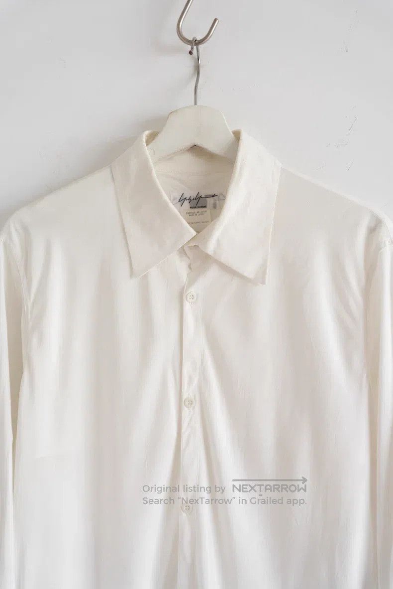 Yohji Yamamoto Yohji Yamamoto 03aw Curved Cut Rayon White Shirt Size US L / EU 52-54 / 3 - 4 Thumbnail