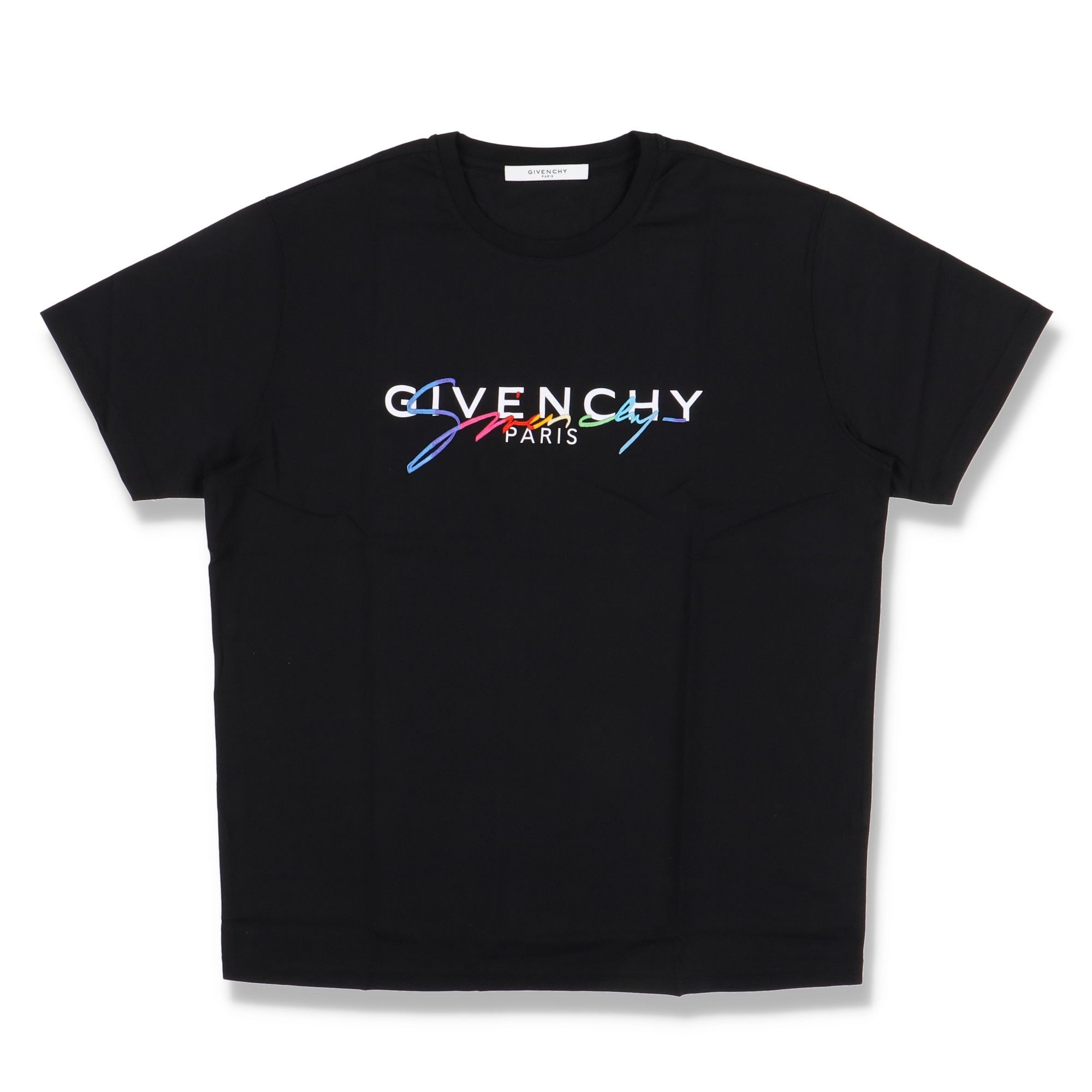 Givenchy Black Rainbow Signature Logo T-Shirt Size US M / EU 48-50 / 2 - 1 Thumbnail