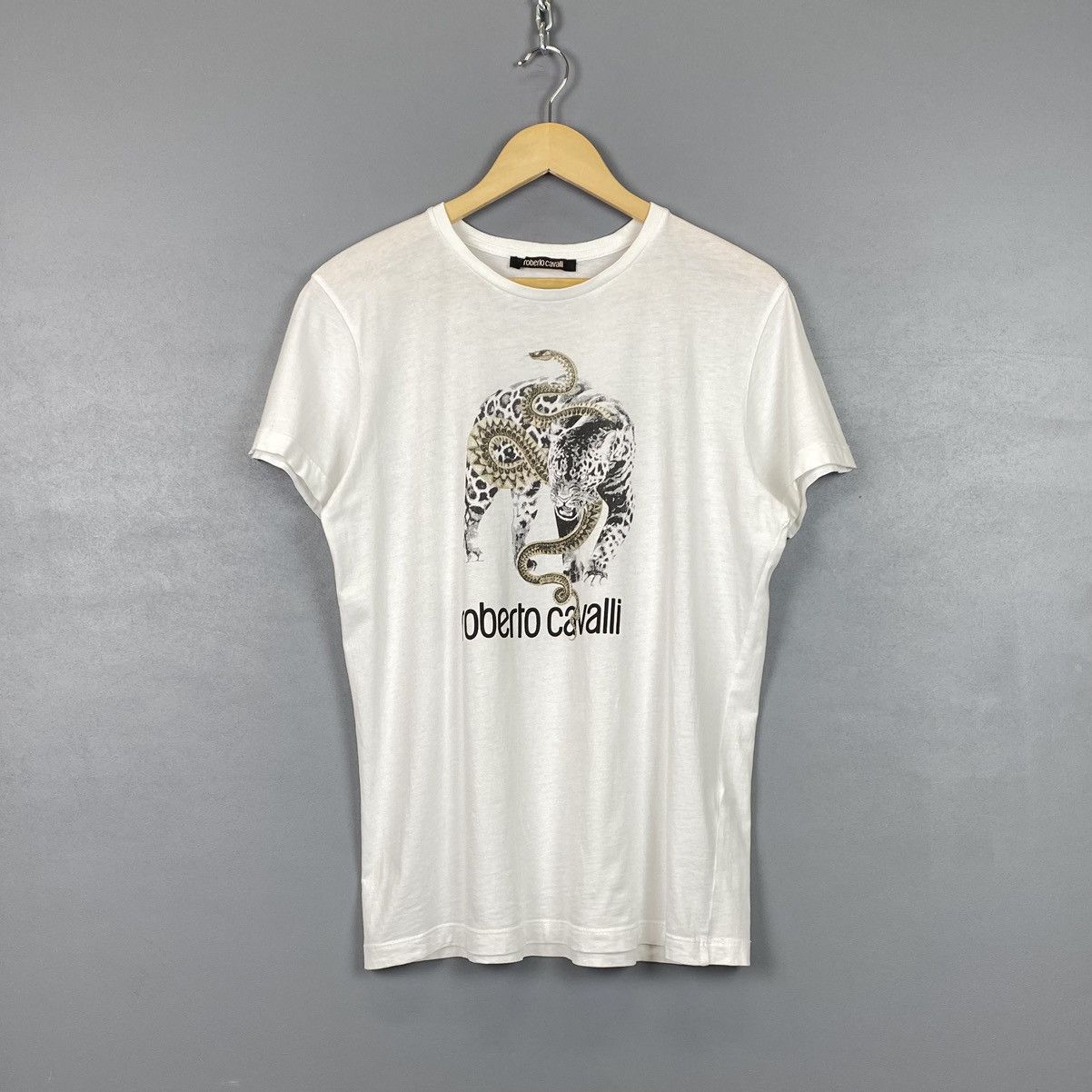Roberto Cavalli Roberto Cavalli Women’s T-Shirt Size XL Snike Tiger Print Size XL / US 12-14 / IT 48-50 - 1 Thumbnail
