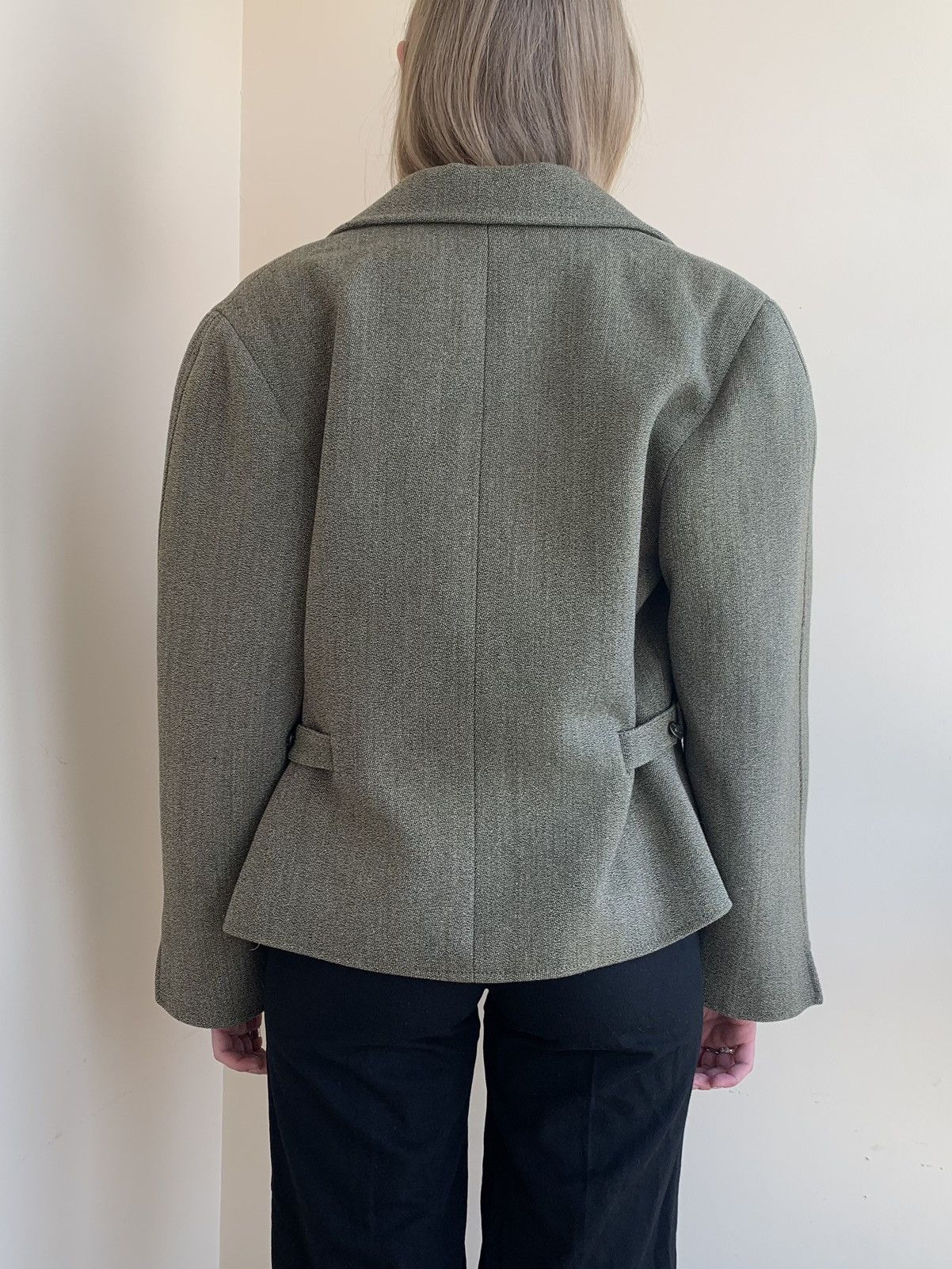 Hermes Sellier Paris Equestrian Riding Wool Tweed Blazer Jacket 80s Size L / US 10 / IT 46 - 5 Thumbnail