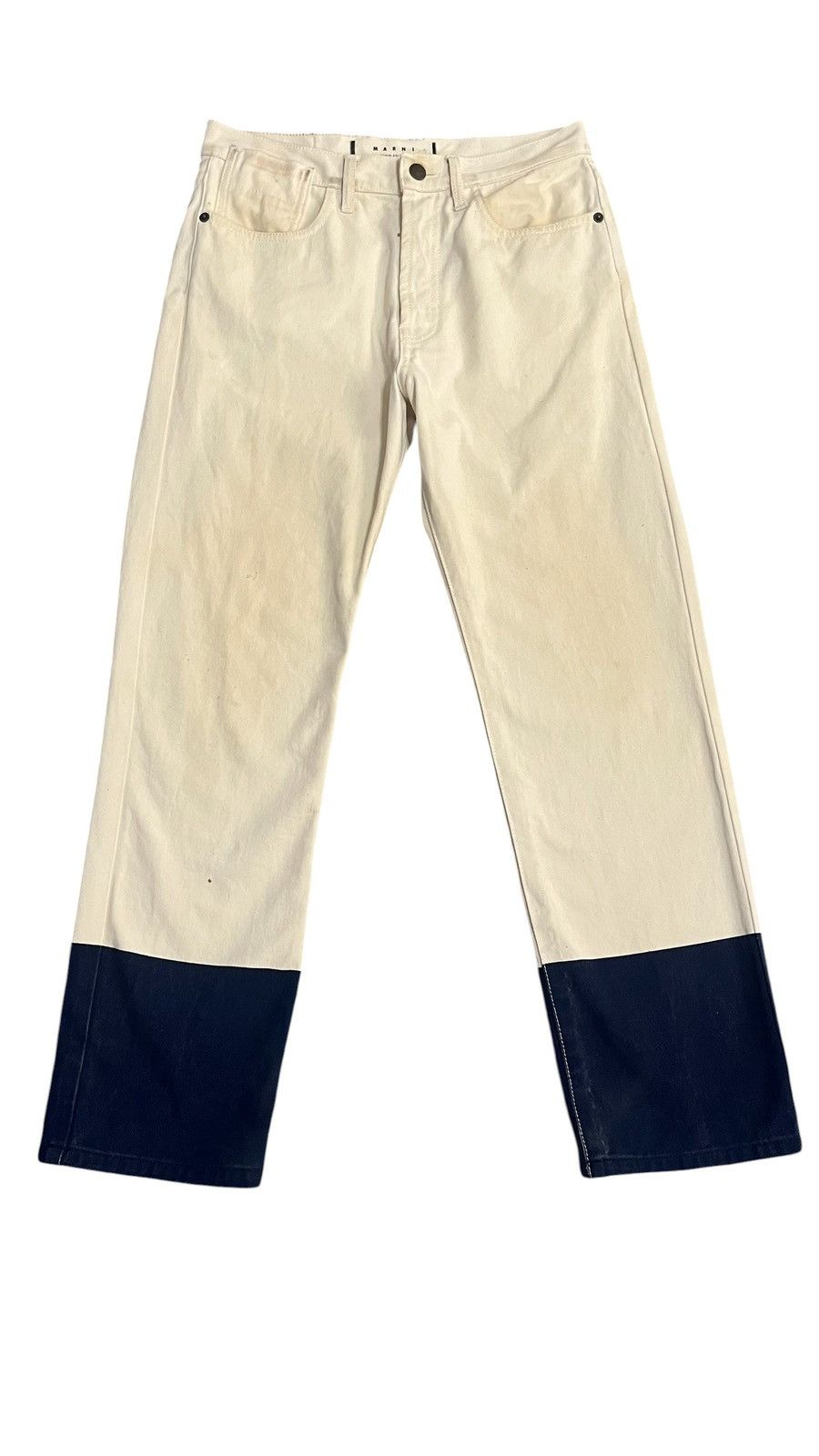 Marni Vintage Marni Denim Two Tone Colour stain jean 29 x 17 Size US 29 - 1 Thumbnail