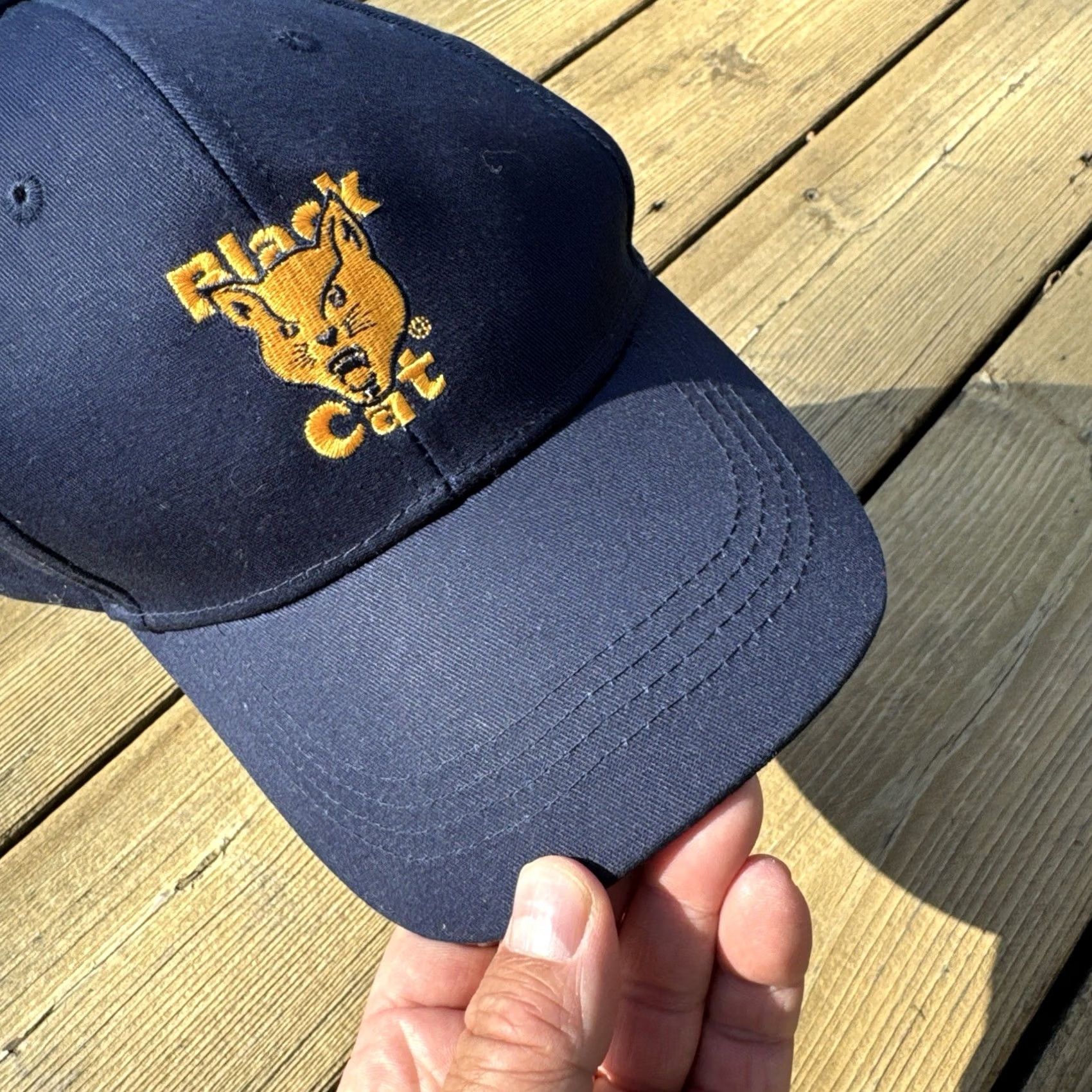 Vintage Black Cat Fireworks Blue Embroidered Adjustable Snapback Hat Mens Size ONE SIZE - 3 Thumbnail