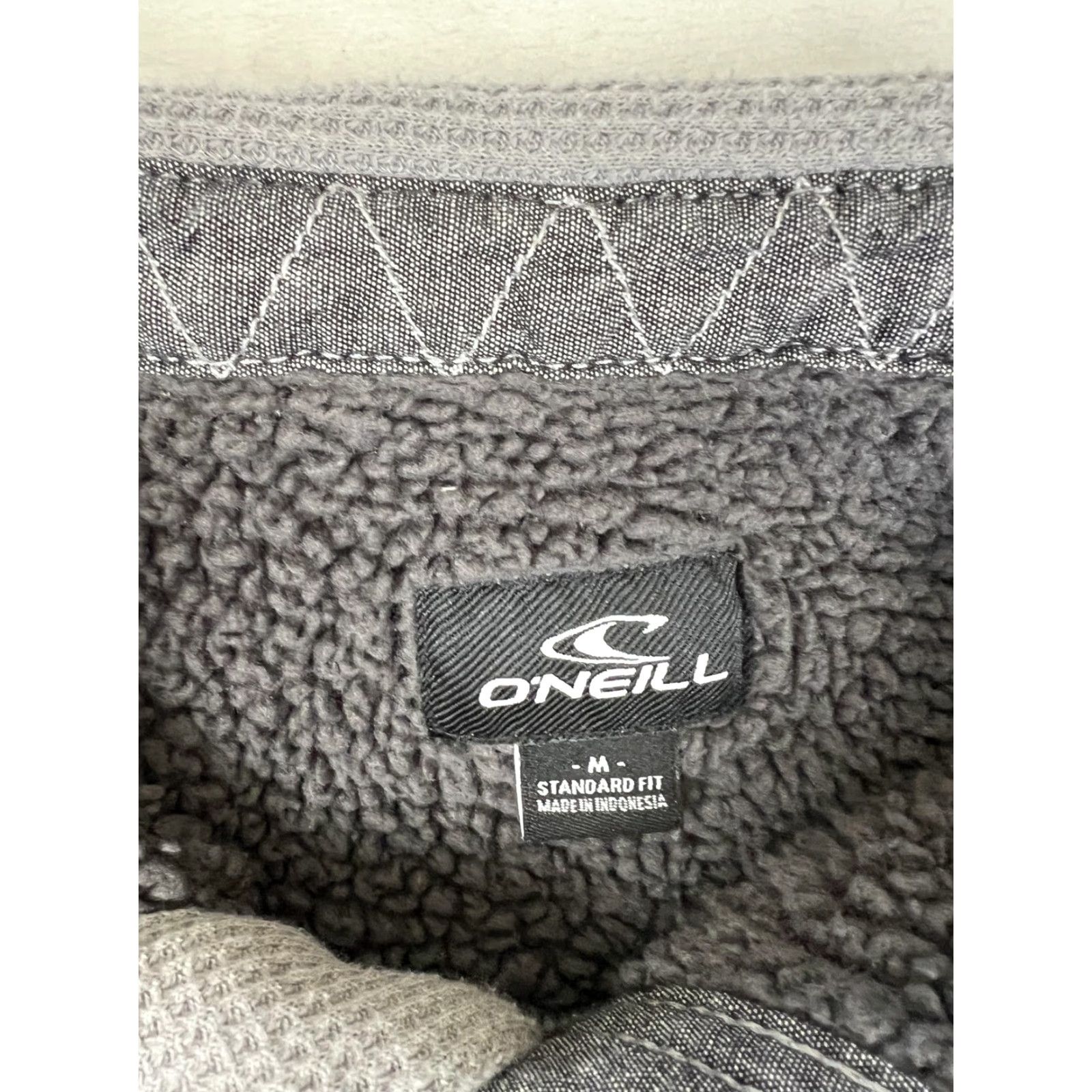 O'Neill VINTAGE? No. O'Neill Jacket Mens M Gray Sherpa Lined Snap Front Waffle Fleece Shacket Size US M / EU 48-50 / 2 - 5 Thumbnail