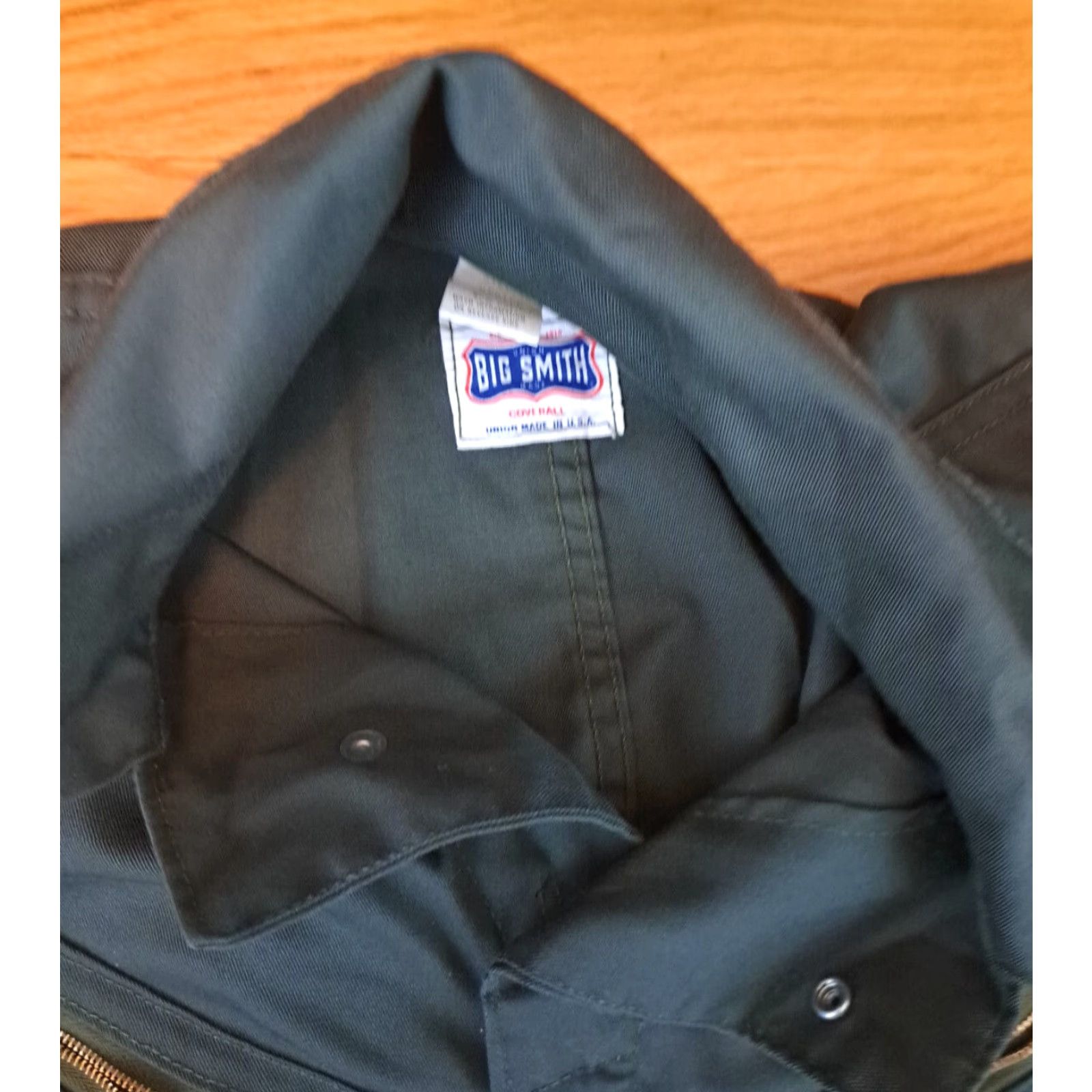 Vintage VINTAGE Big Smith Green Canvas USA made Coveralls Unisex Medium EUC Ring Zipper Pockets 35-36W 31Inseam Size ONE SIZE - 3 Thumbnail