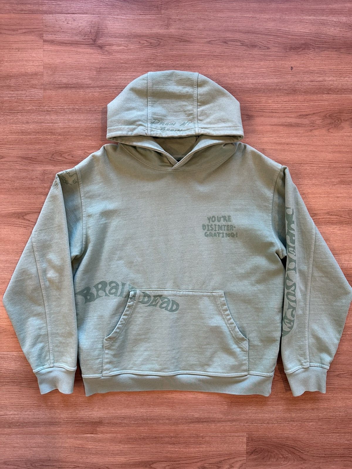 Brain Dead Brain Dead Tonal Type Print Hoodie ‘Putty’ Size M Size US M / EU 48-50 / 2 - 1 Thumbnail