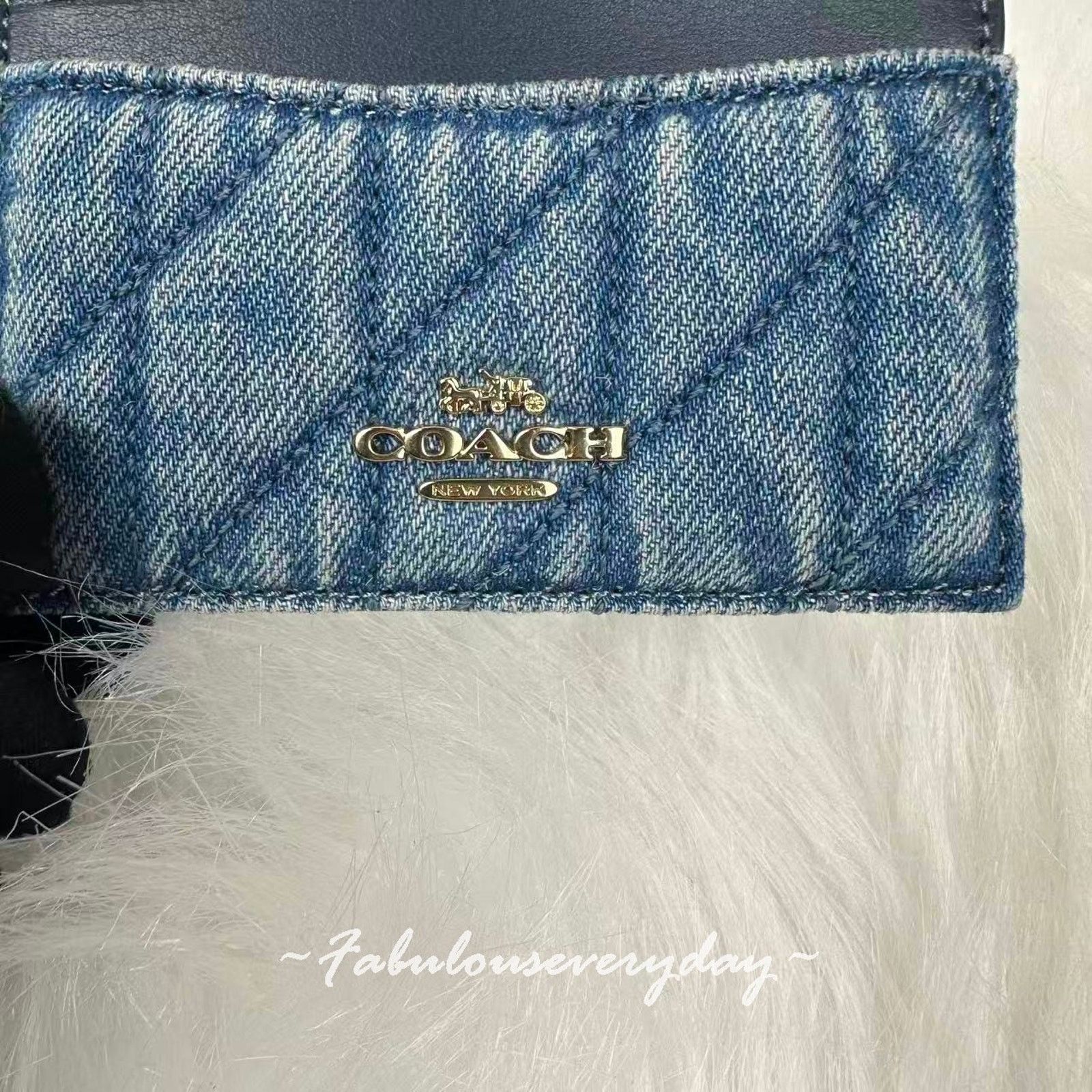 Coach Coach Slim Id Card Case Regenerative Cotton Quilting Denim Size ONE SIZE - 2 Thumbnail